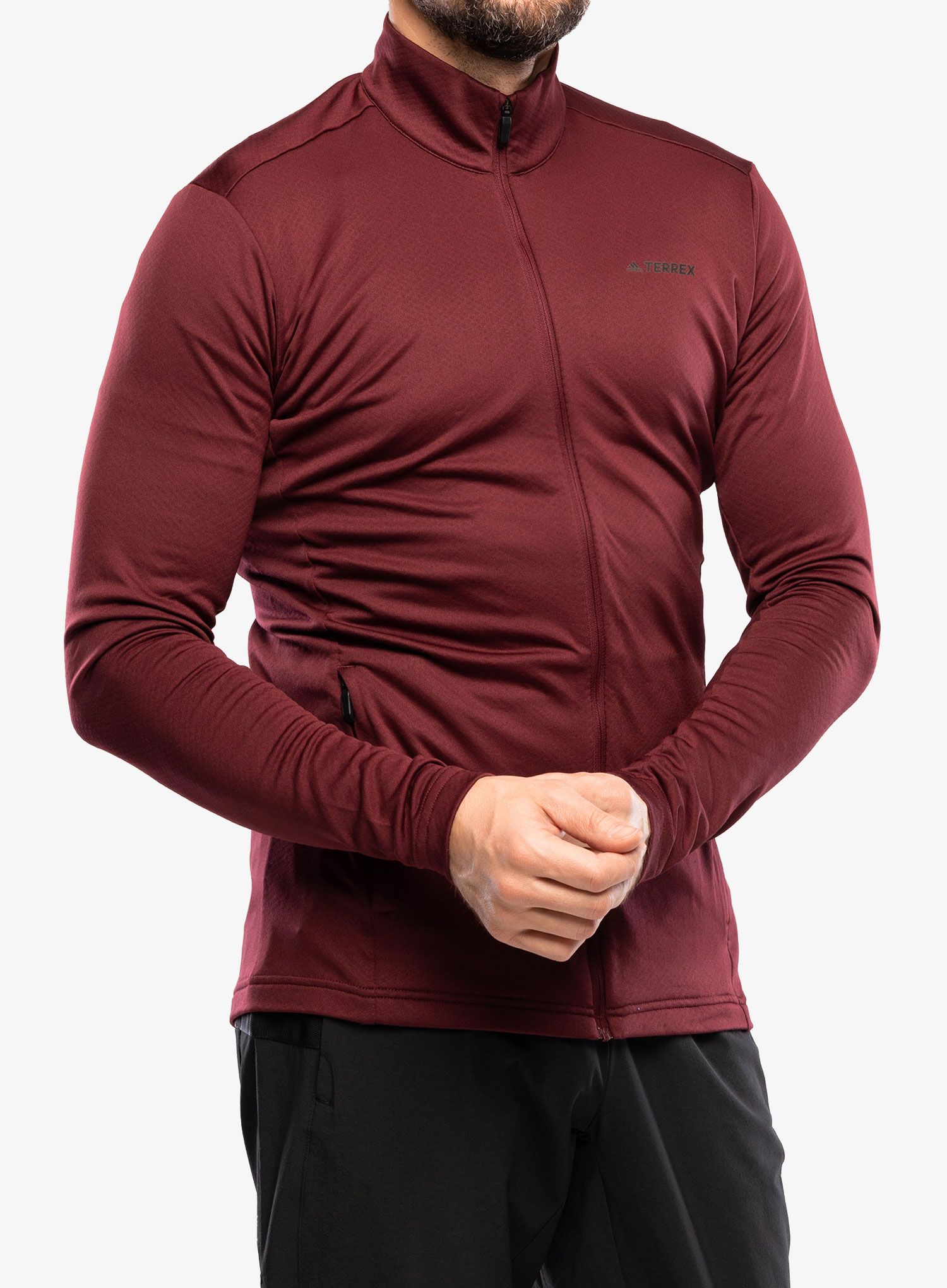 Кофта флісова adidas TERREX Multi Primegreen Full-Zip Fleece Jkt - shadow red
