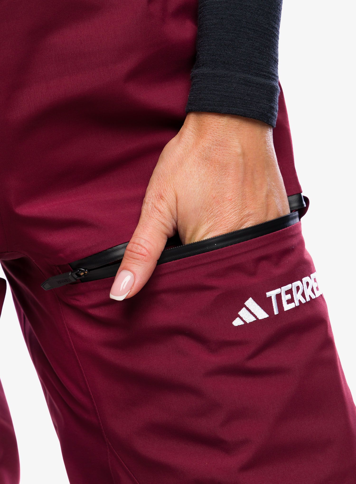 Жіночі штани з мембраною adidas TERREX Techrock 3L GORE-TEX Bib Pants - shadow red