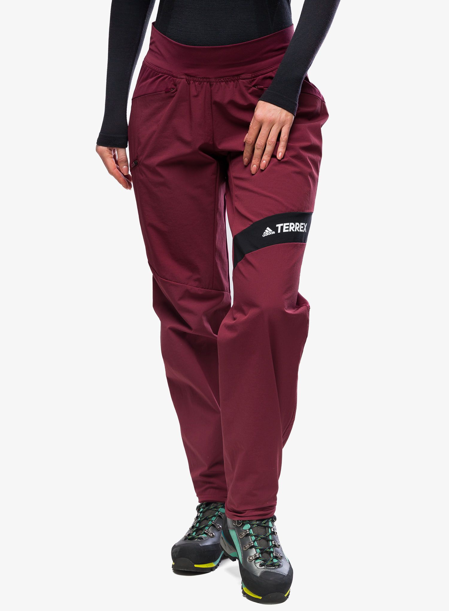 Штани softshell жіночі adidas TERREX Techrock Alpine Climbing Pants - shadow red