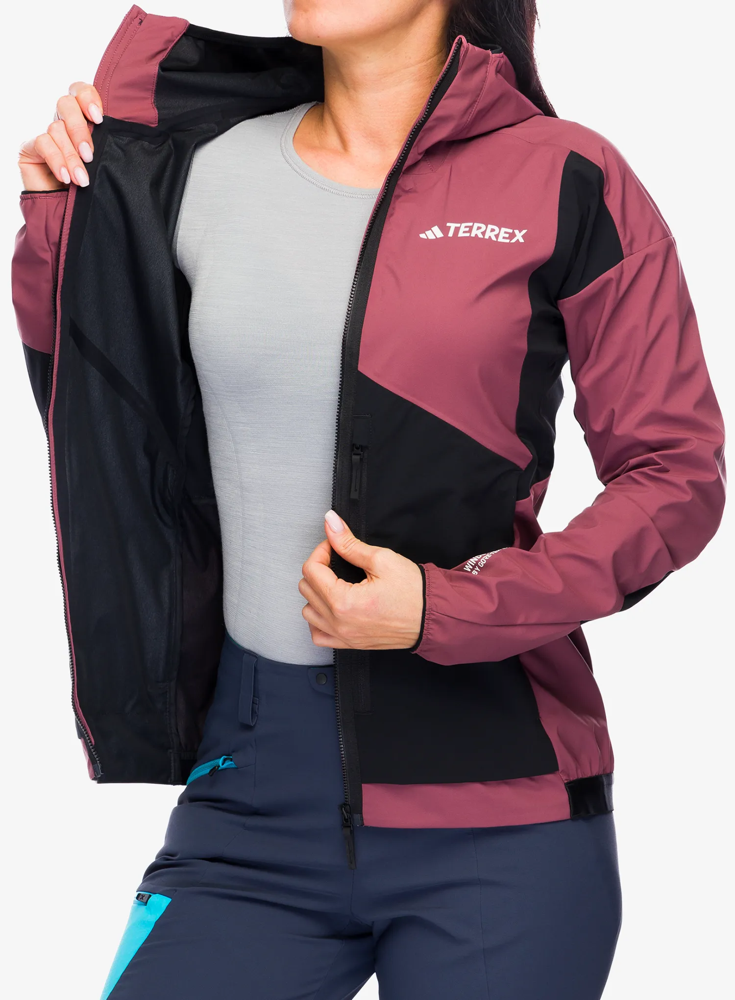 Куртка softshell жіноча adidas TERREX Techrock GORE-TEX WINDSTOPPER Softshell Jkt - quiet crimson/blk