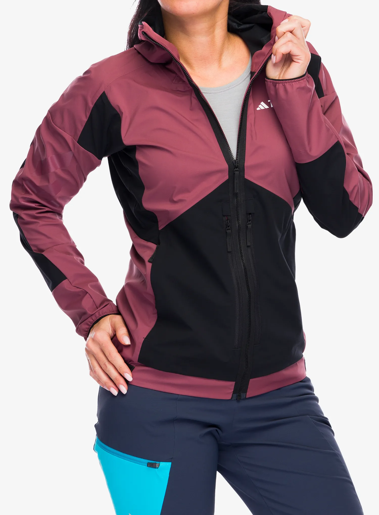 Куртка softshell жіноча adidas TERREX Techrock GORE-TEX WINDSTOPPER Softshell Jkt - quiet crimson/blk