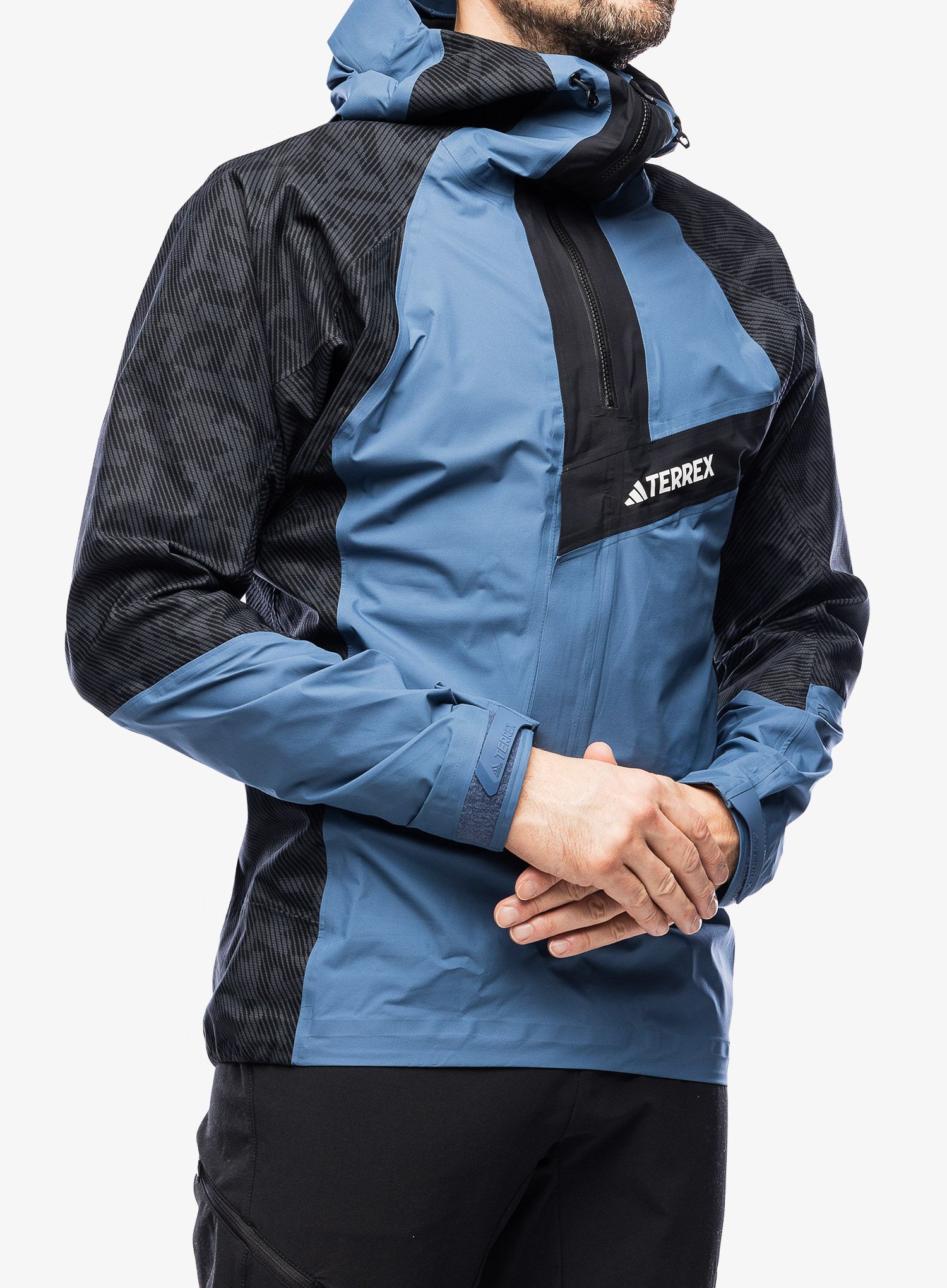 Куртка дощовик adidas TERREX Techrock Primeknit RAIN.RDY Anorak - black/wonder steel
