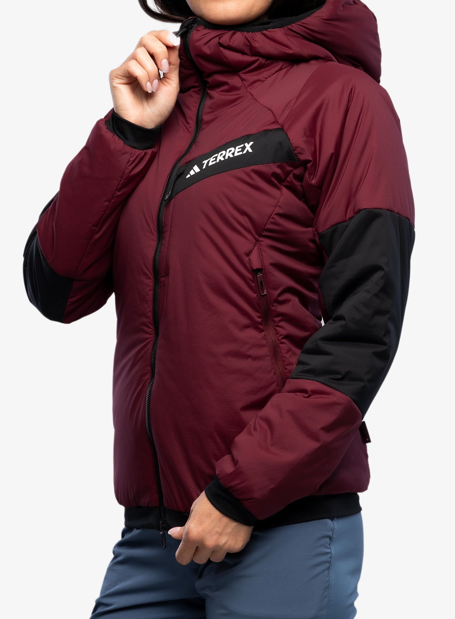Куртка утеплена жіноча adidas TERREX Techrock Stretch PrimaLoft Hooded Jkt - shadow red/black