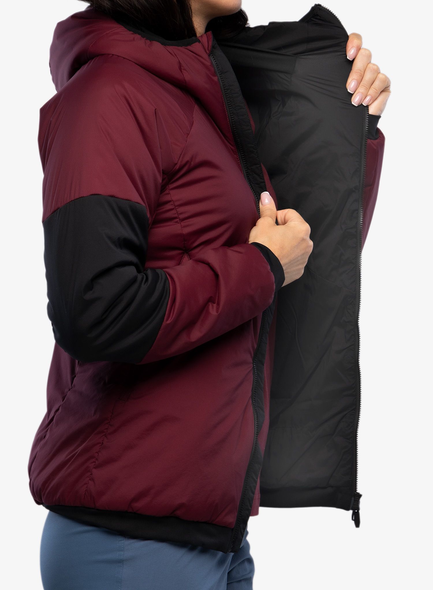 Куртка утеплена жіноча adidas TERREX Techrock Stretch PrimaLoft Hooded Jkt - shadow red/black