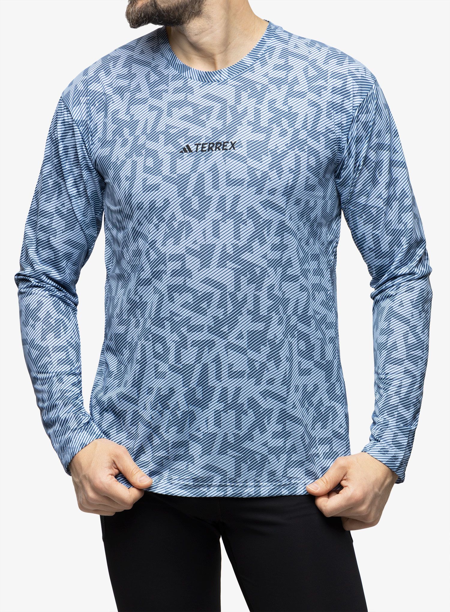 Кофта для бігу adidas TERREX Trail Running Longsleeve Graphic - blue dawn/wonder steel