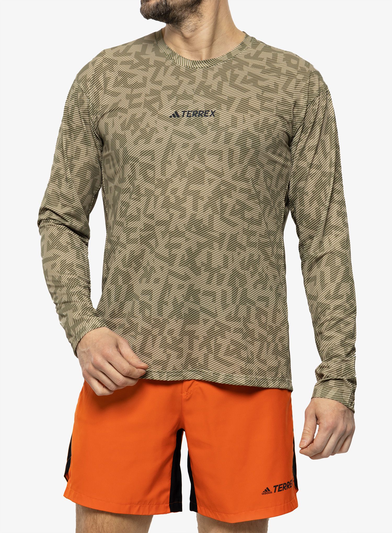 Кофта для бігу adidas TERREX Trail Running Longsleeve Graphic - savannah/focus olive