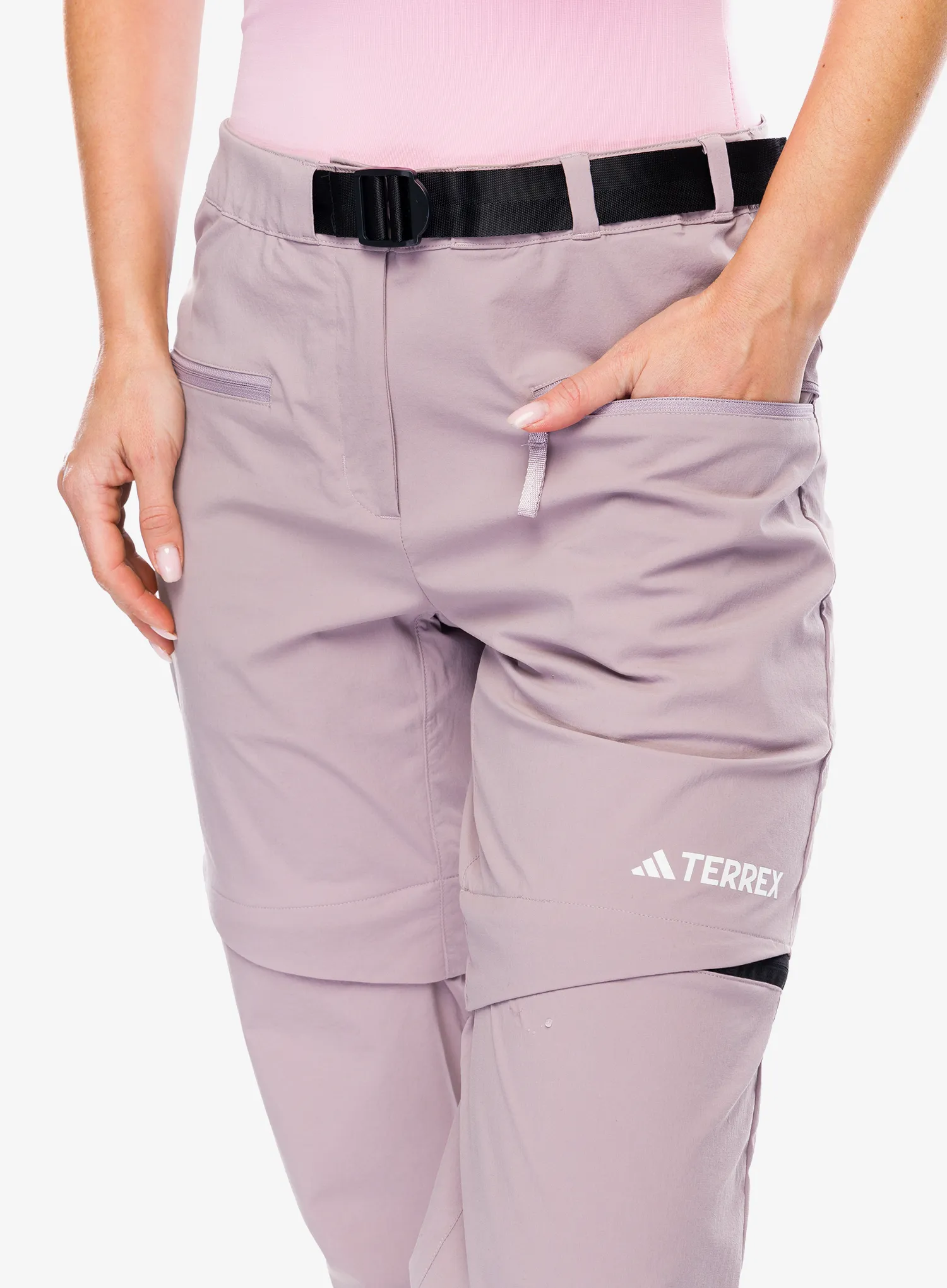 Штани жіночі adidas TERREX Utilitas Zip Off Pants - preloved fig/fig