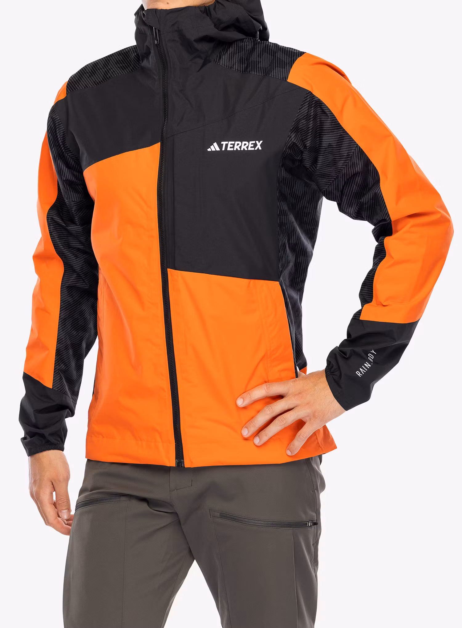 Куртка дощовик adidas TERREX Xperior Hybrid Primeknit Rain Jkt - semi impact orange/black