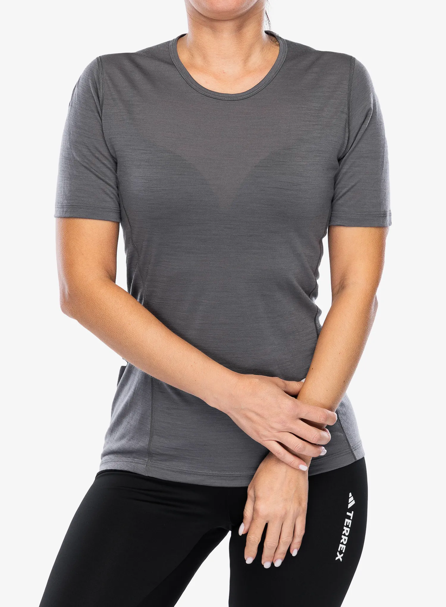 Термофутболка жіноча adidas TERREX Xperior Merino 150 Baselayer SS - grey five