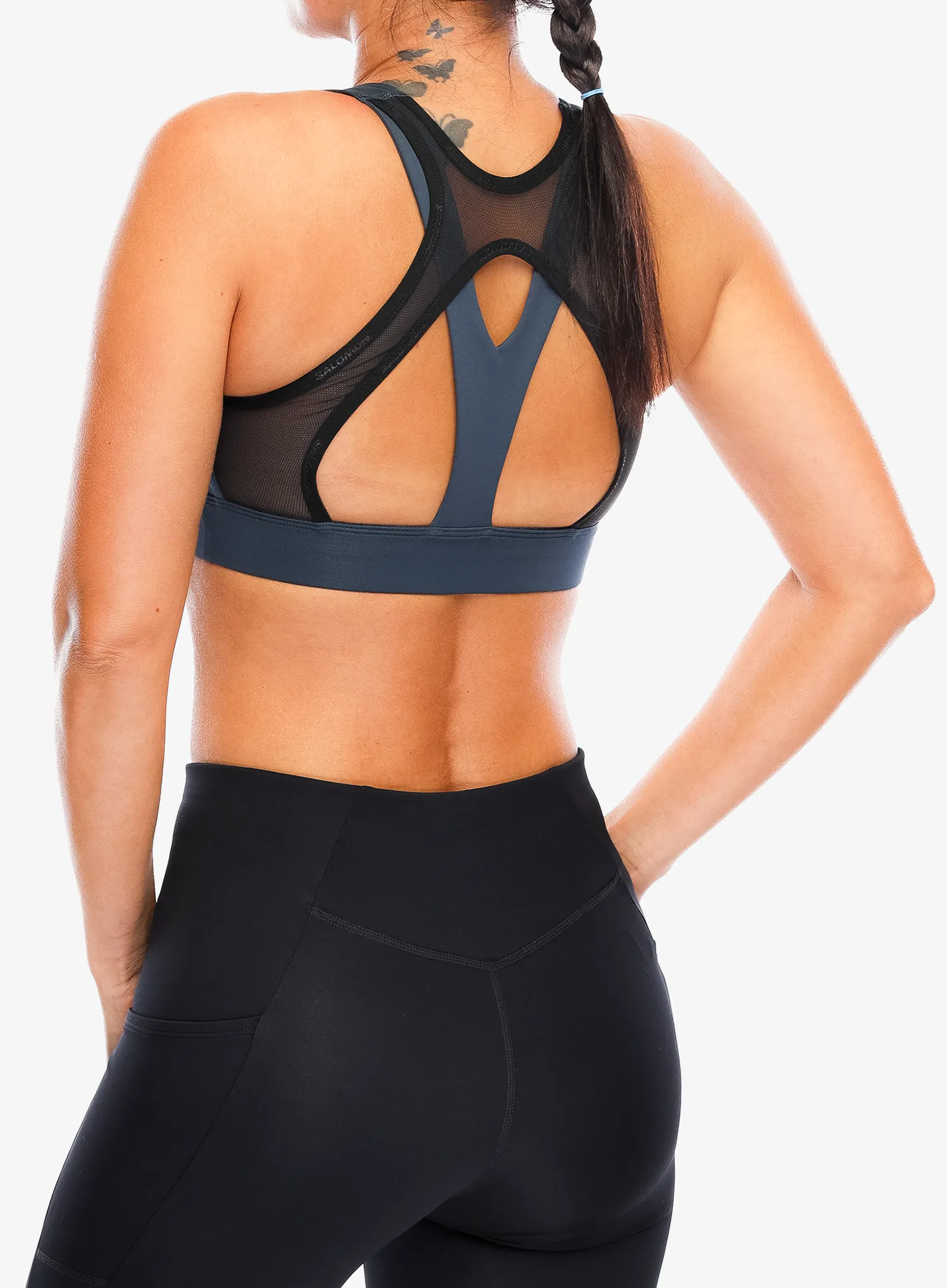 Бюстгальтер спортивний Salomon Cross Run Bra - midnight navy/deep black