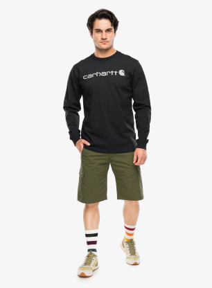 Кофта без каптура Carhartt Dearborn Relaxed LS Logo T-Shirt - black/gray
