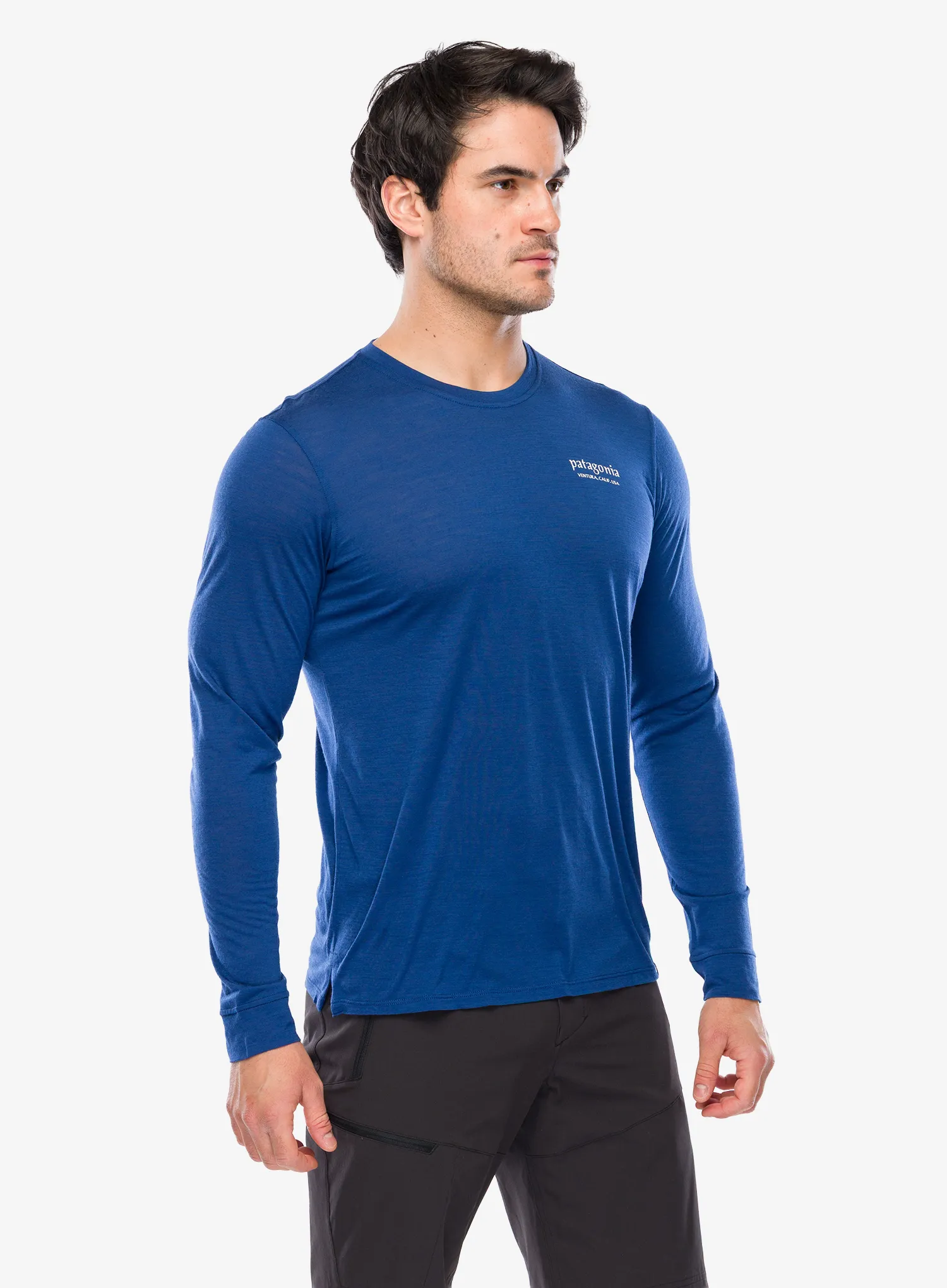 Кофта без каптура Patagonia L/S Cap Cool Merino Graphic Shirt - heritage header/clement blue