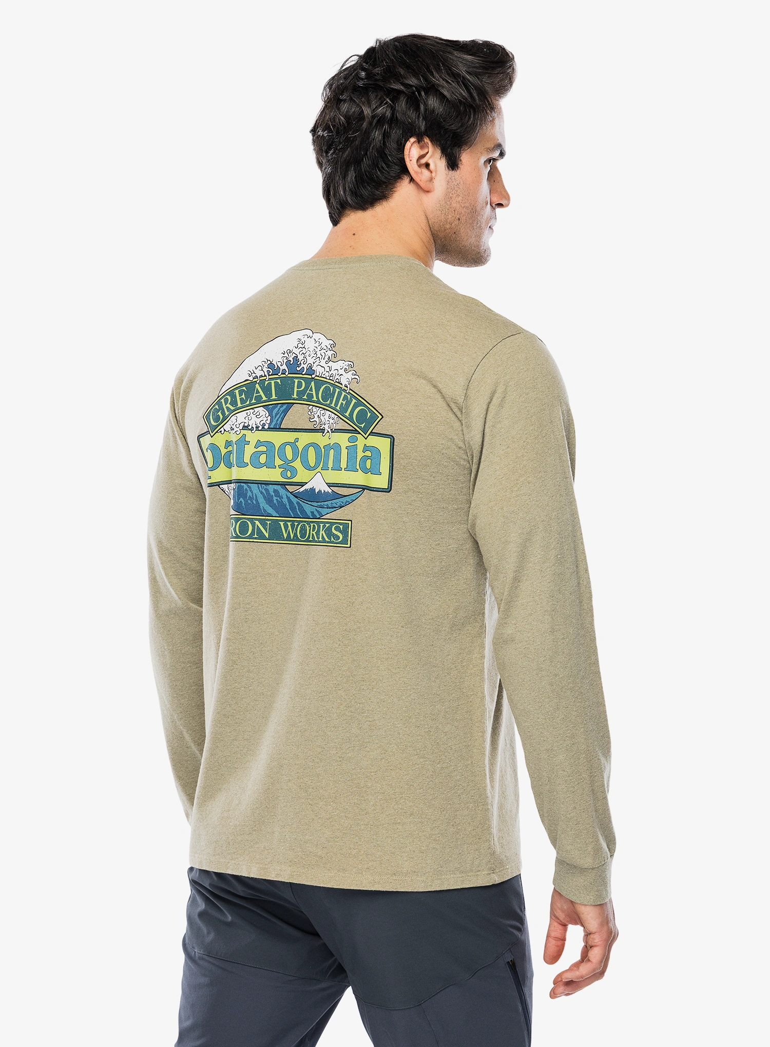 Кофта без каптура Patagonia L/S Great Waves Responsibili-Tee - gumtree green