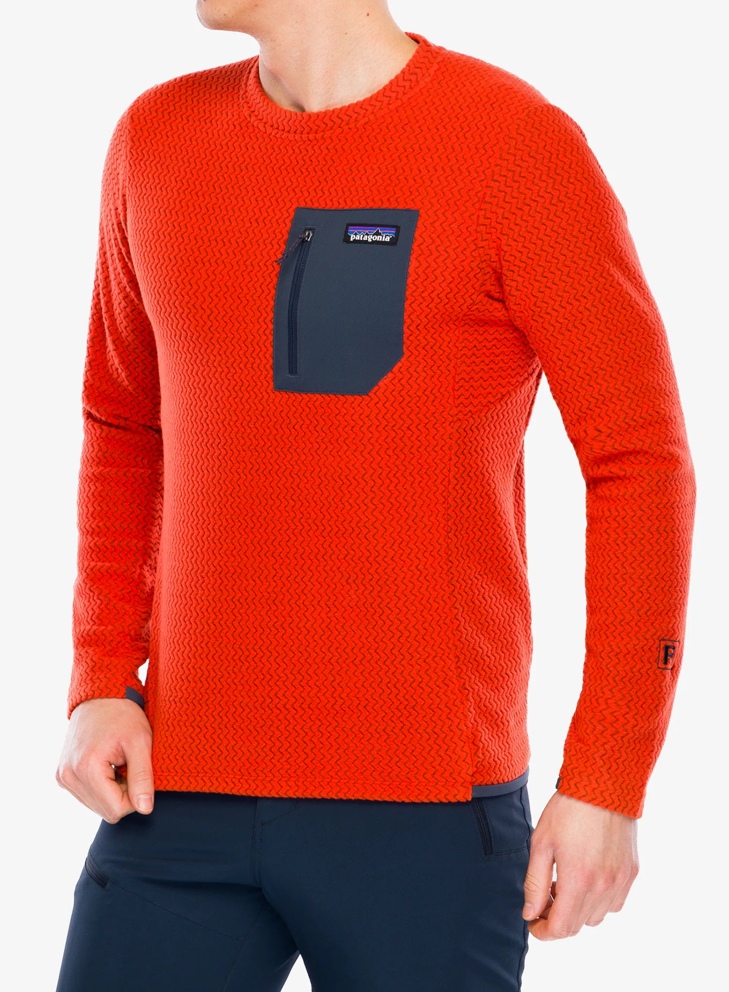 Кофта без каптура Patagonia R1 Air Crew - pollinator orange