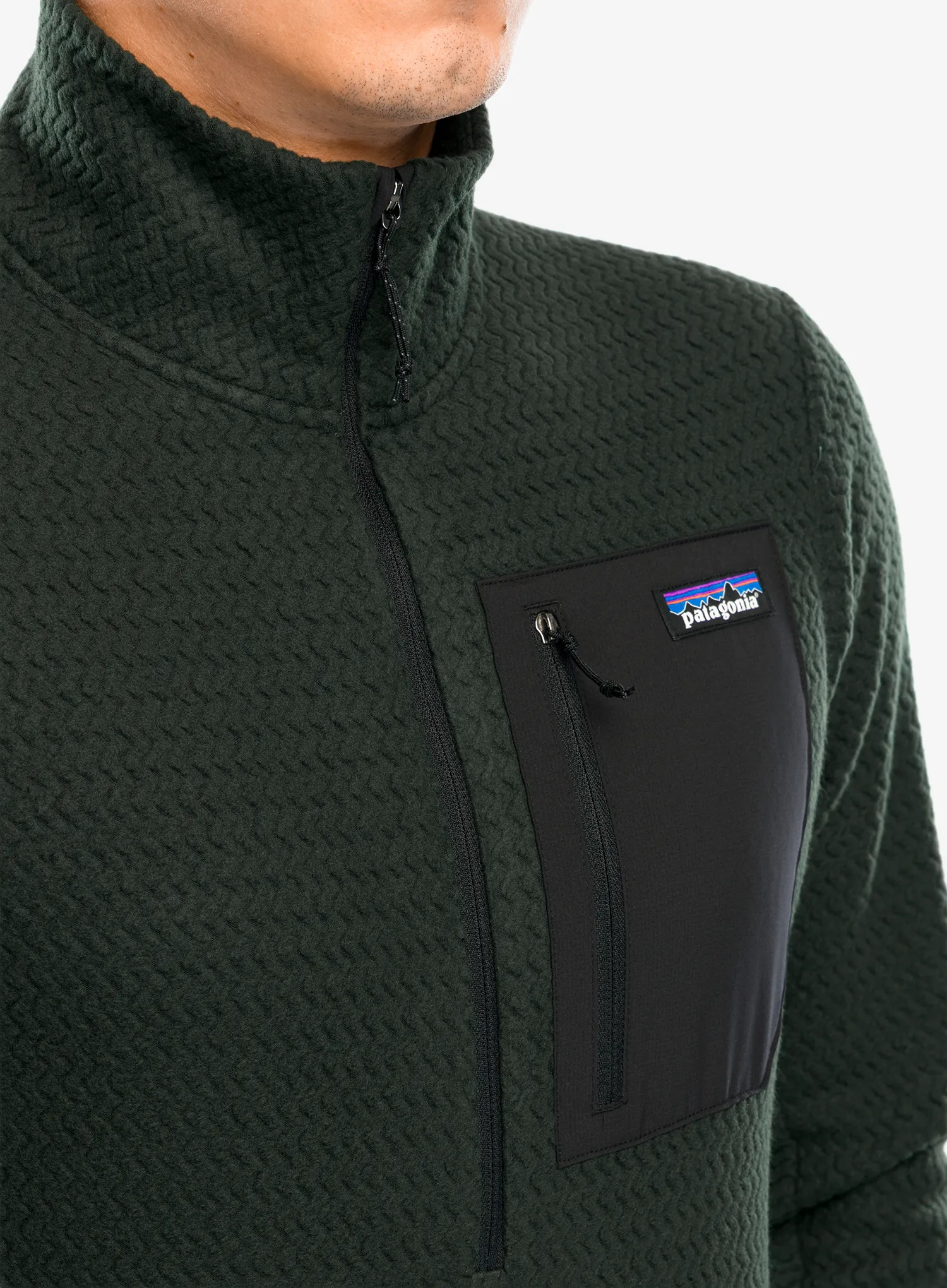 Кофта без каптура Patagonia R1 Air Zip Neck - old growth green