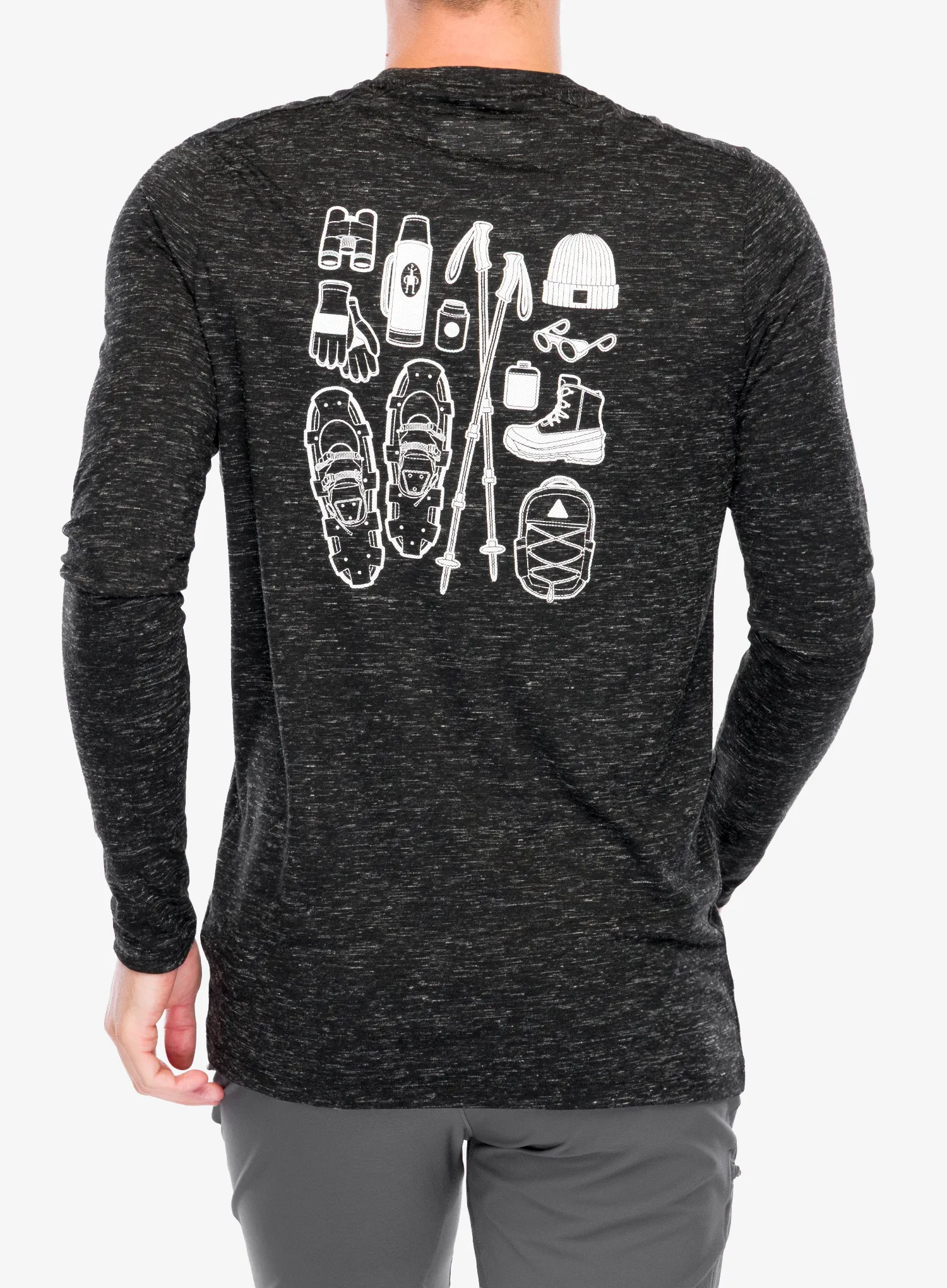 Кофта без каптура Smartwool Merino Hemp Blend Gear Up Long Sleeve Graphic Tee - black heather