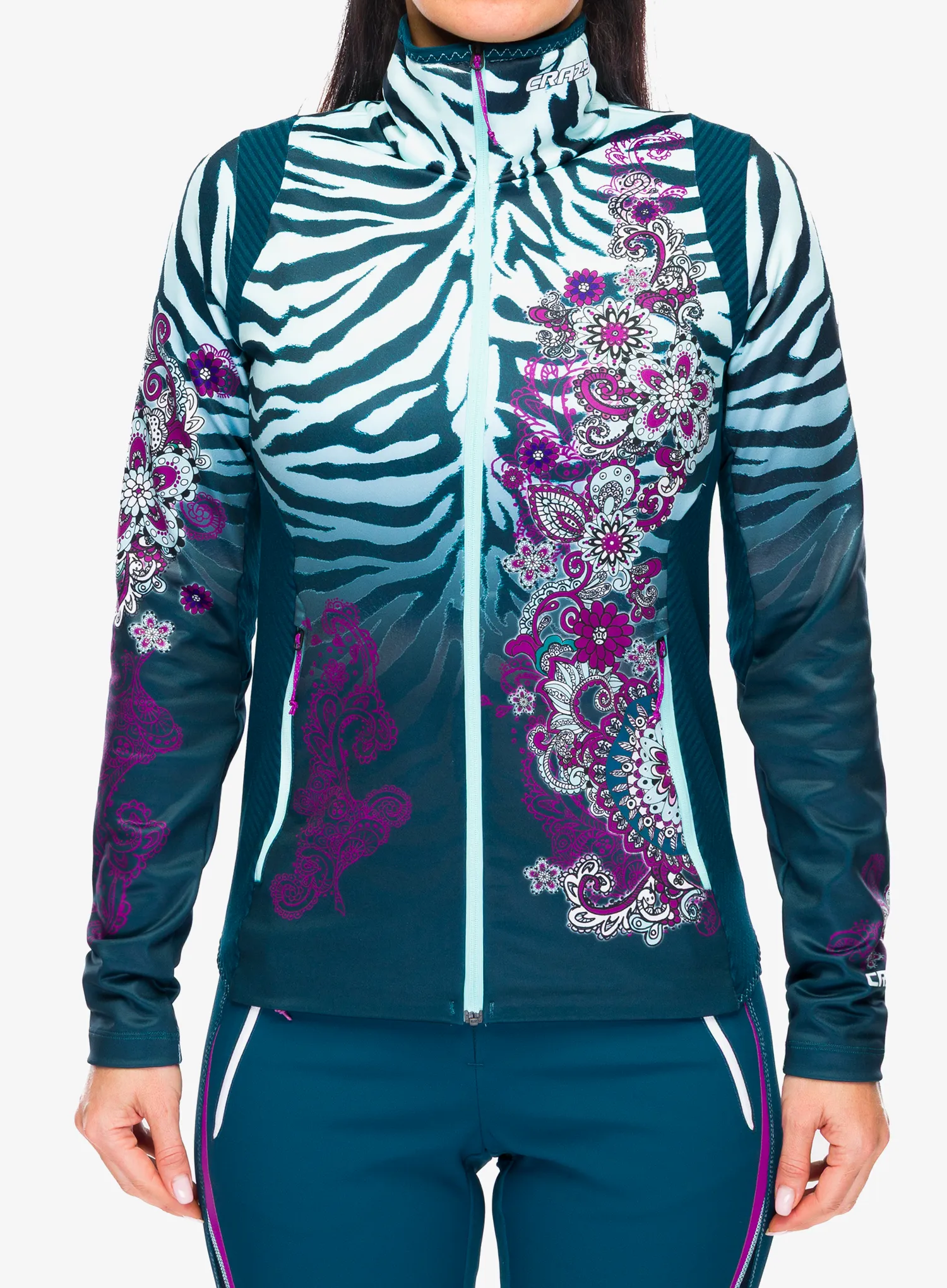 Кофта жіноча без каптура Crazy Pull Wonder Magic - black/zebra