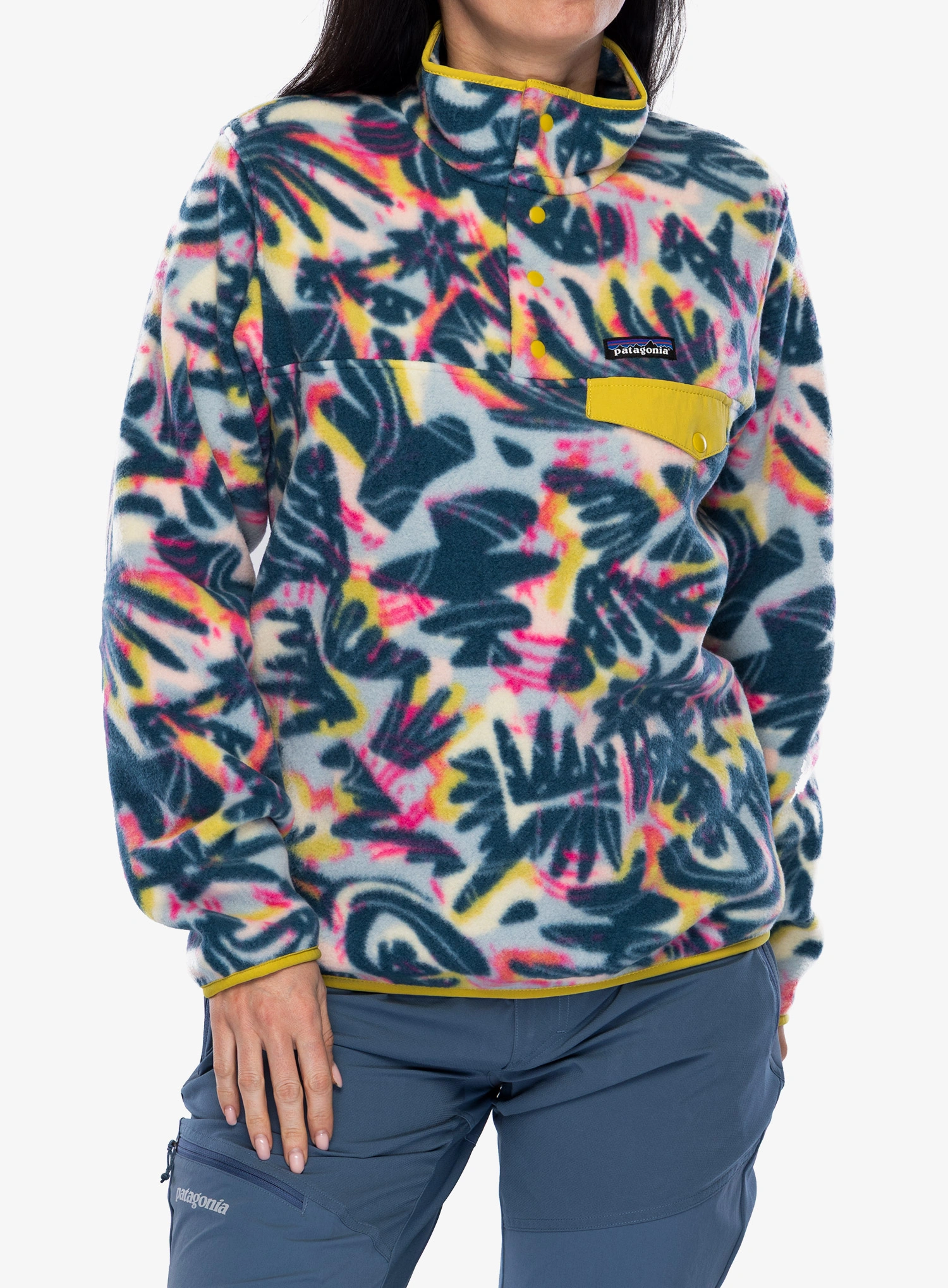 Кофта жіноча без каптура Patagonia Lightweight Synch Snap-T Pullover - wild botanist/tidal teal