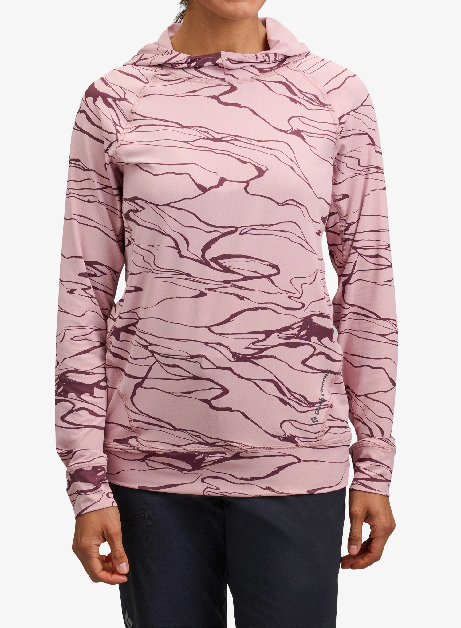 Кофта жіноча Black Diamond Alpenglow Hoody - relief/meadow rose/fig