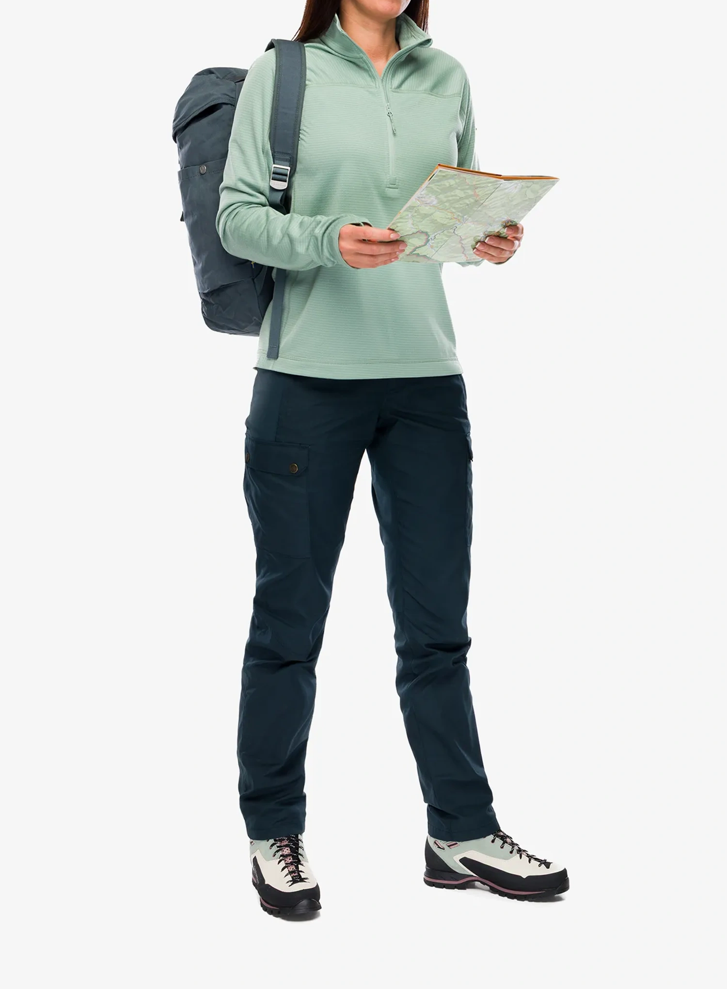 Кофта жіноча Fjallraven Abisko Lite Fleece Half Zip - misty green