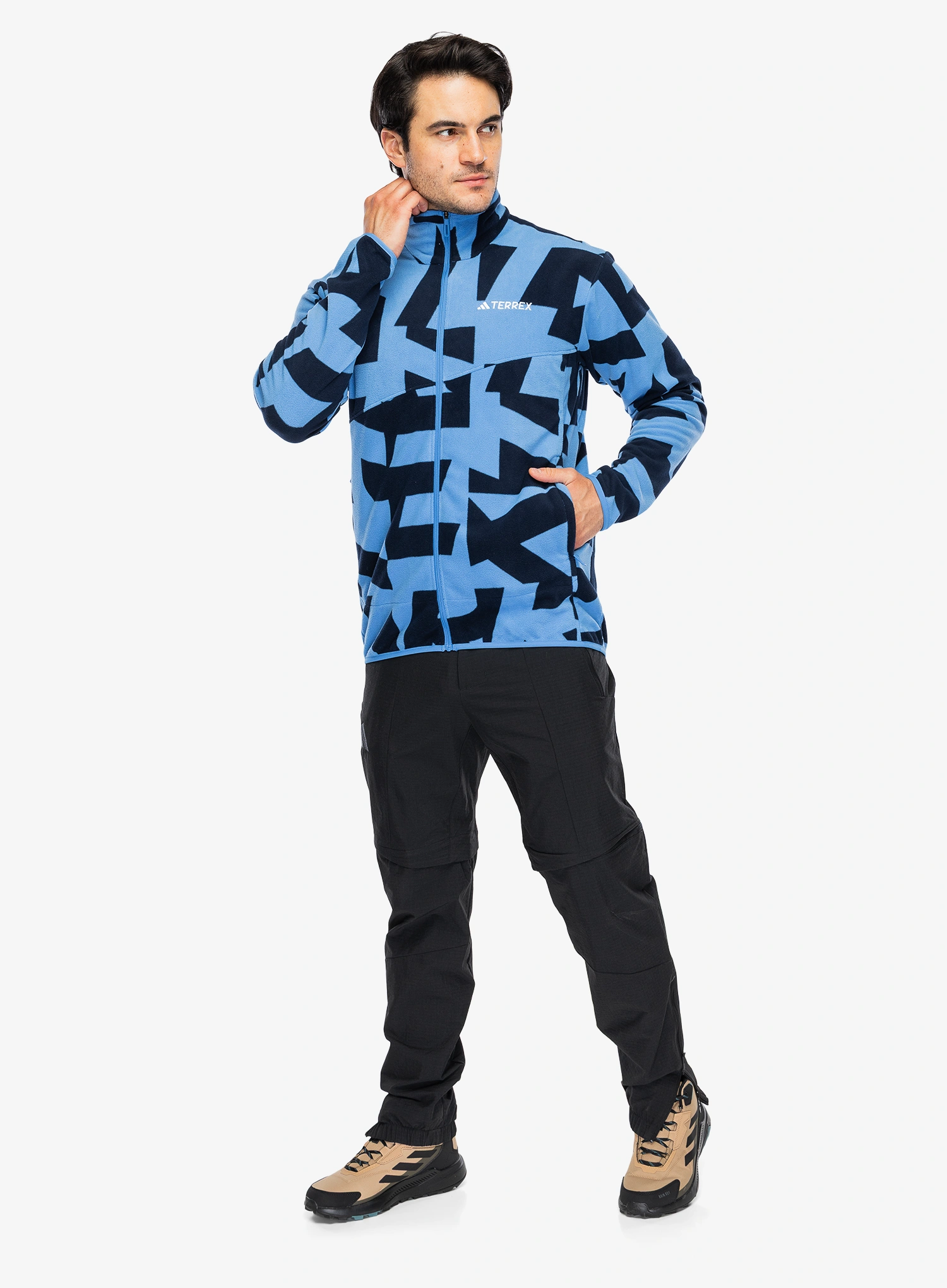 Кофта флісова adidas TERREX Multi Printed Full-Zip Fleece Jacket - ray blue/legend ink