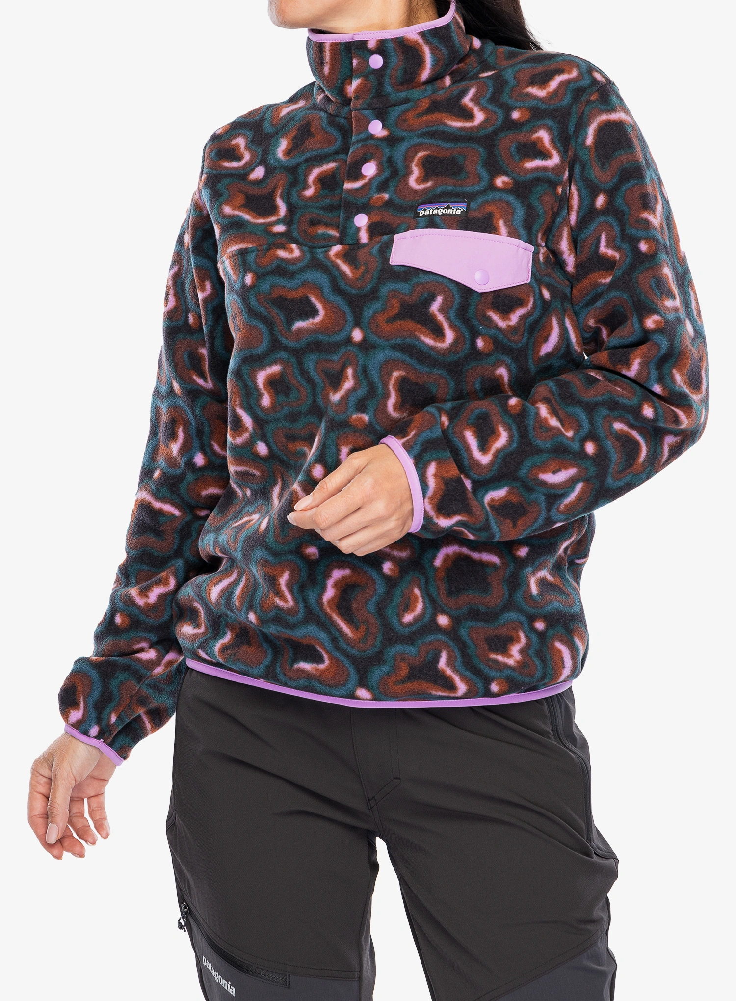 Кофта флісова жіноча Patagonia Lightweight Synch Snap-T Pullover - soft spirea/dried vanilla