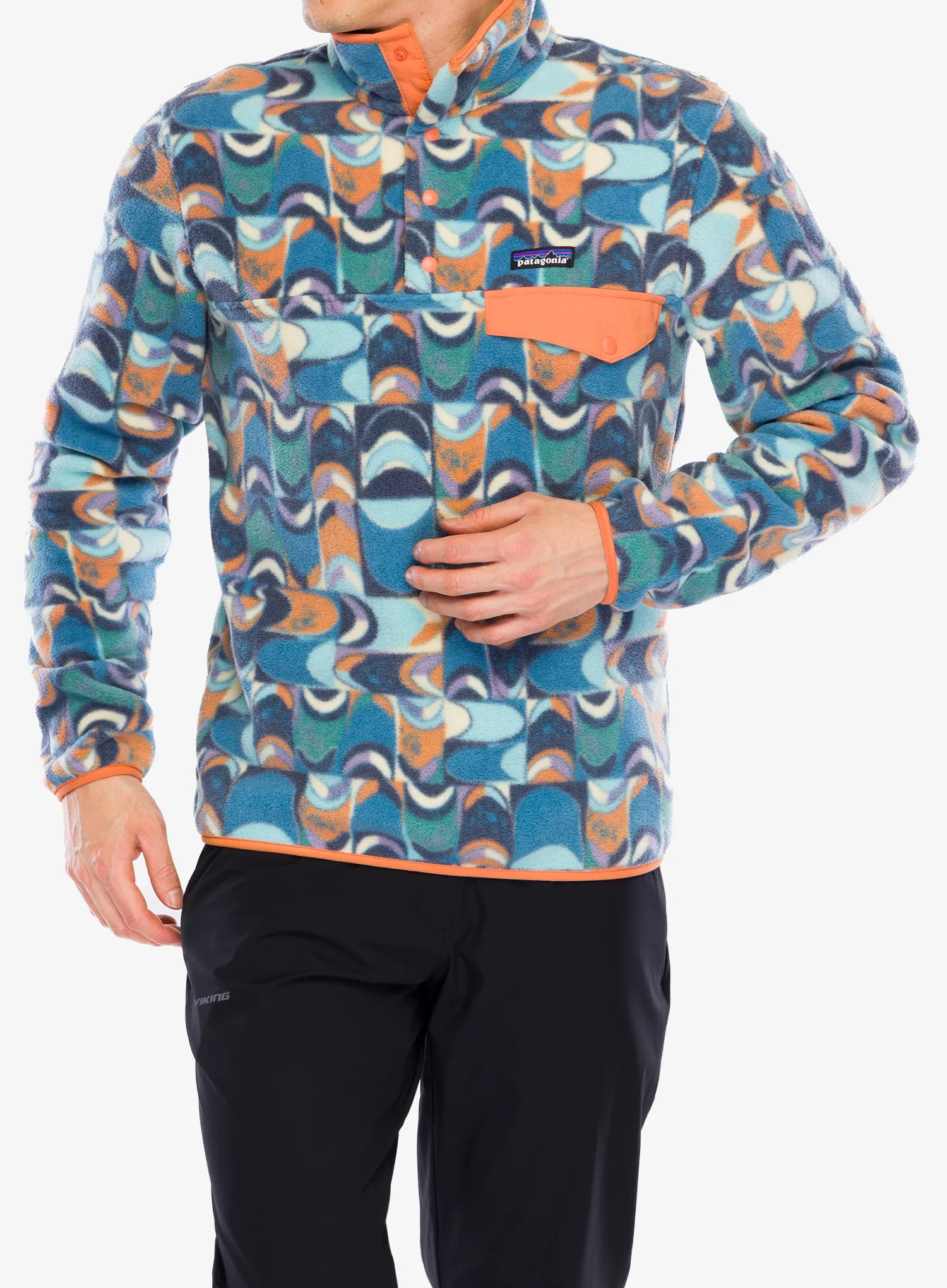 Кофта флісова Patagonia Lightweight Synch Snap-T Pullover - swallowtail geo/still blue