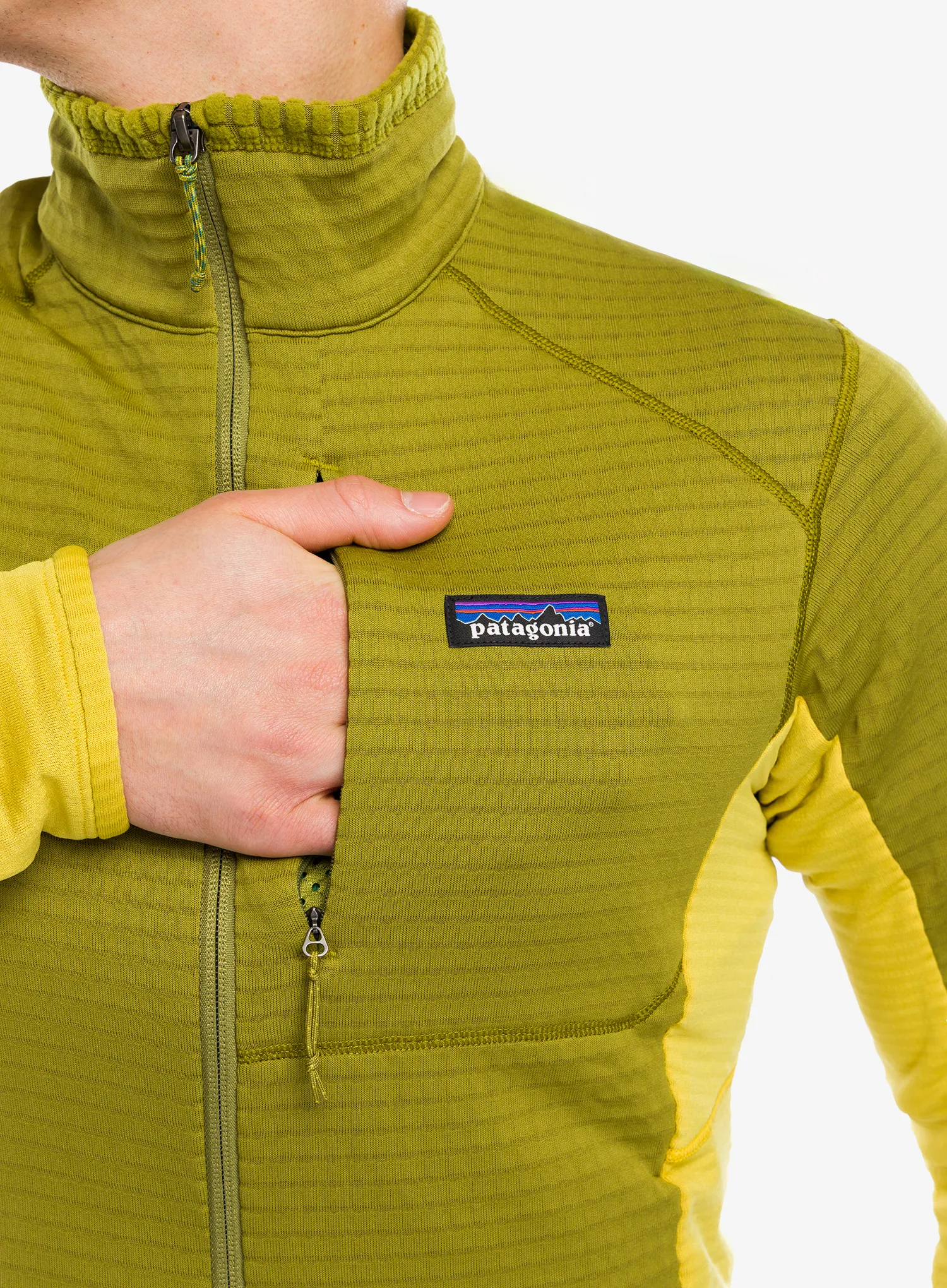 Кофта флісова Patagonia R1 Hybrid Jacket - graze green
