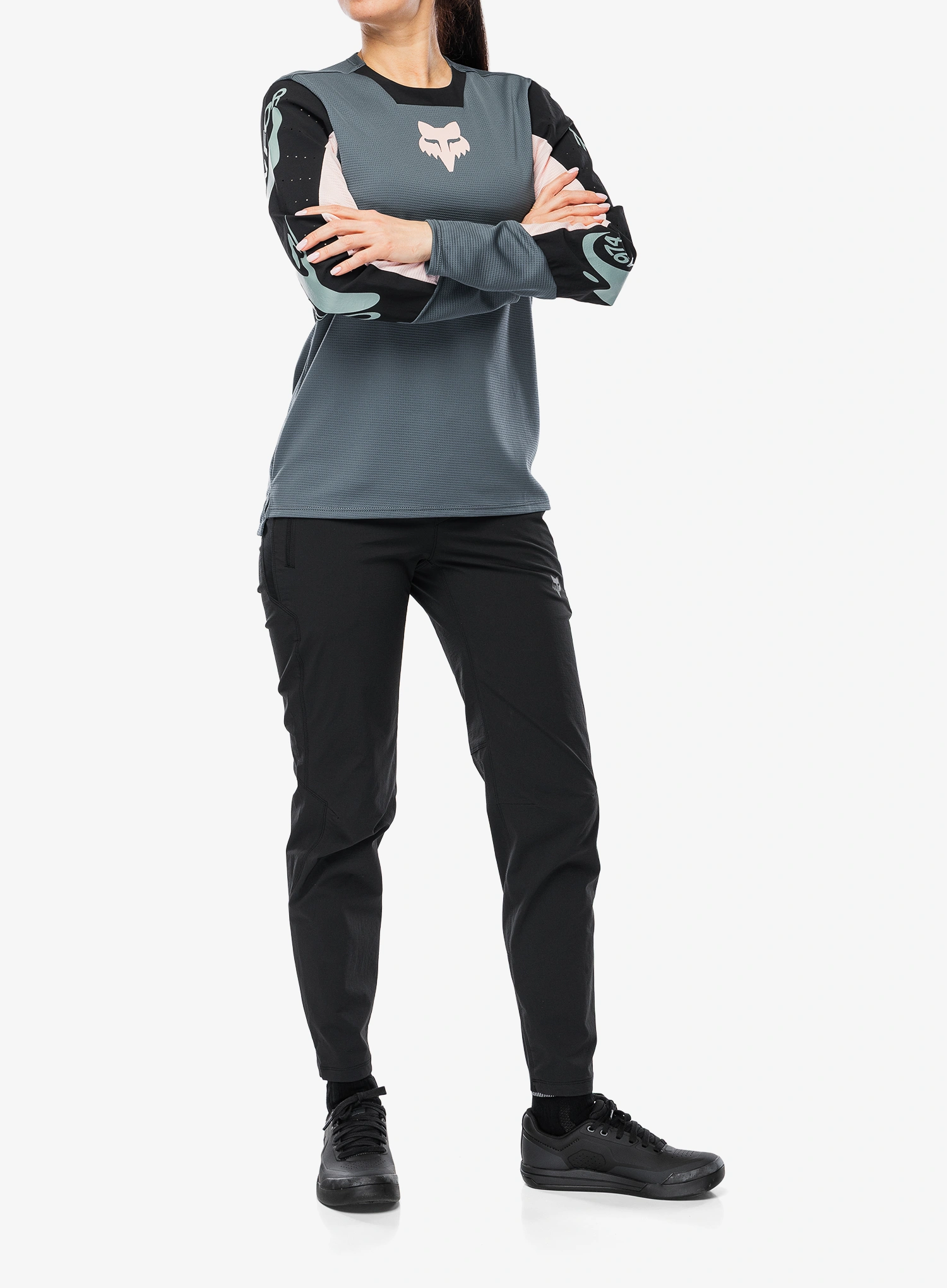 Жіноча велокофта Fox Defend LS Jersey Creation - deep cobalt