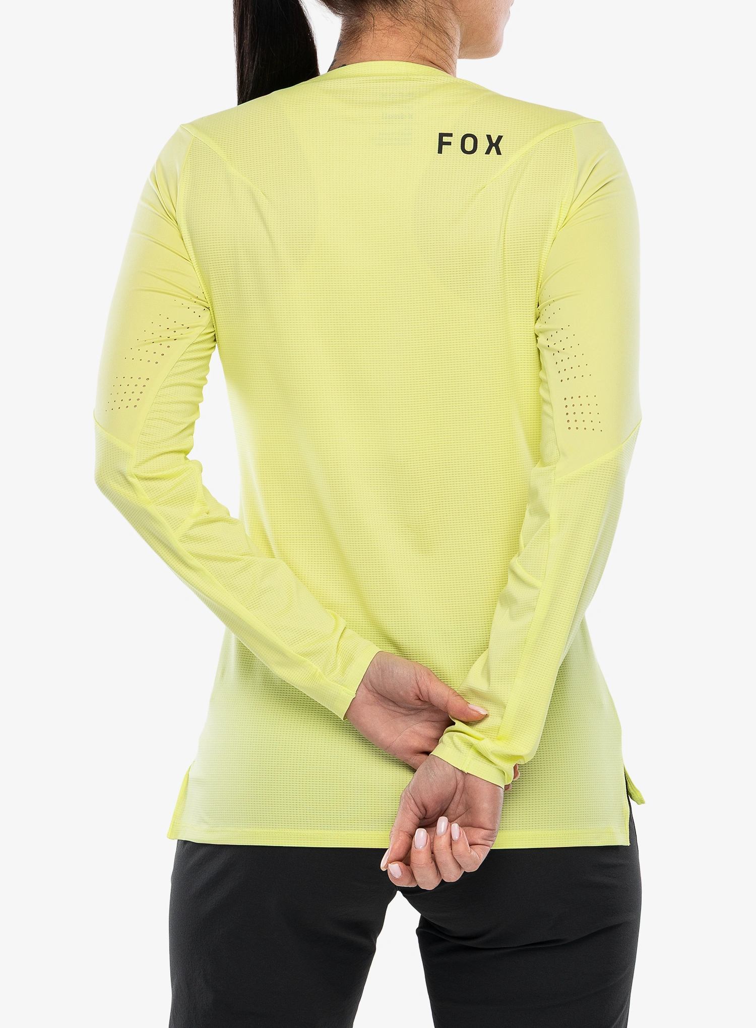 Жіноча велокофта Fox Flexair LS Jersey - lime