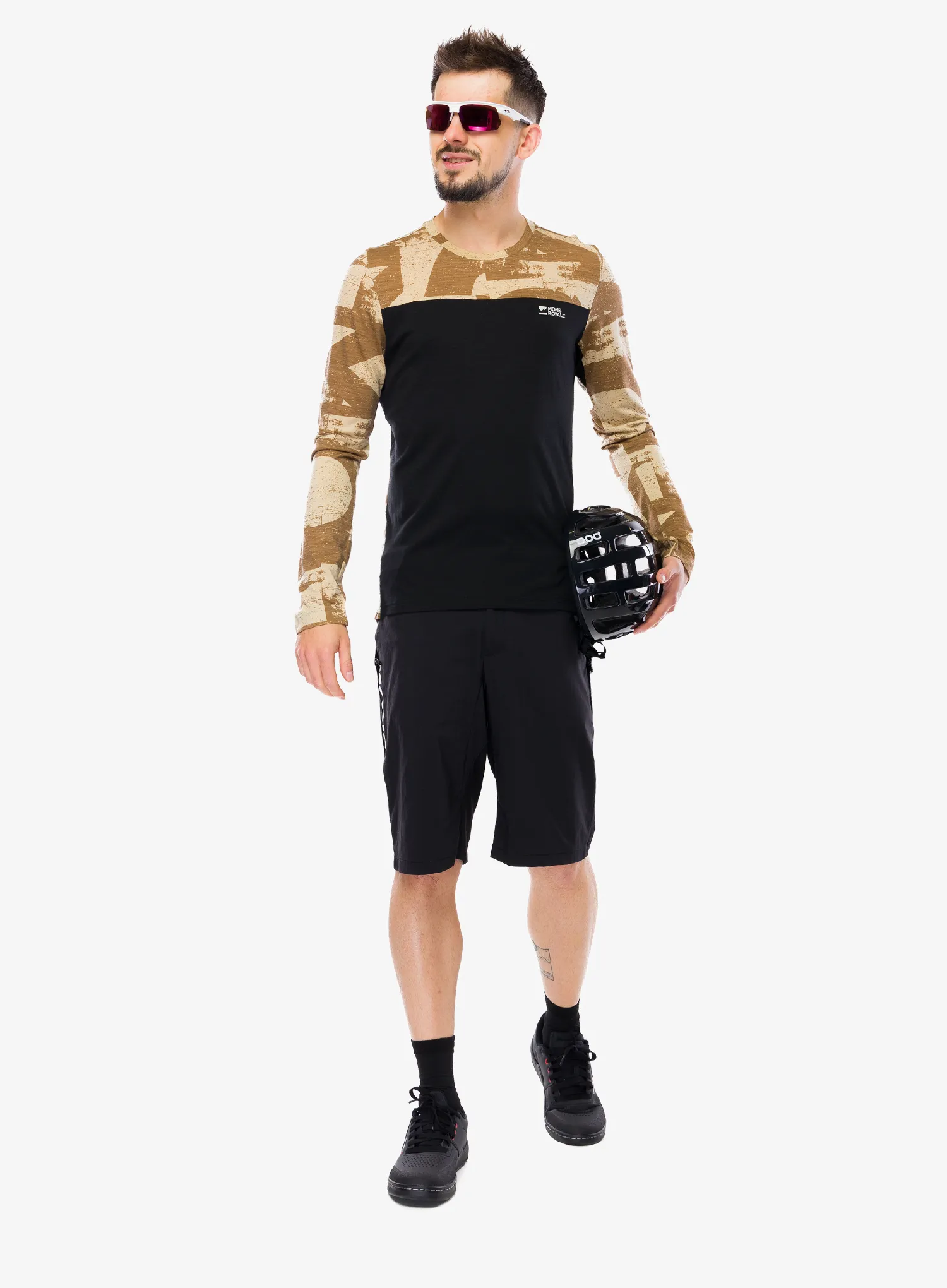 Велокофта Mons Royale Diversion Merino Bike Jersey Long Sleeve - mr grunge/black