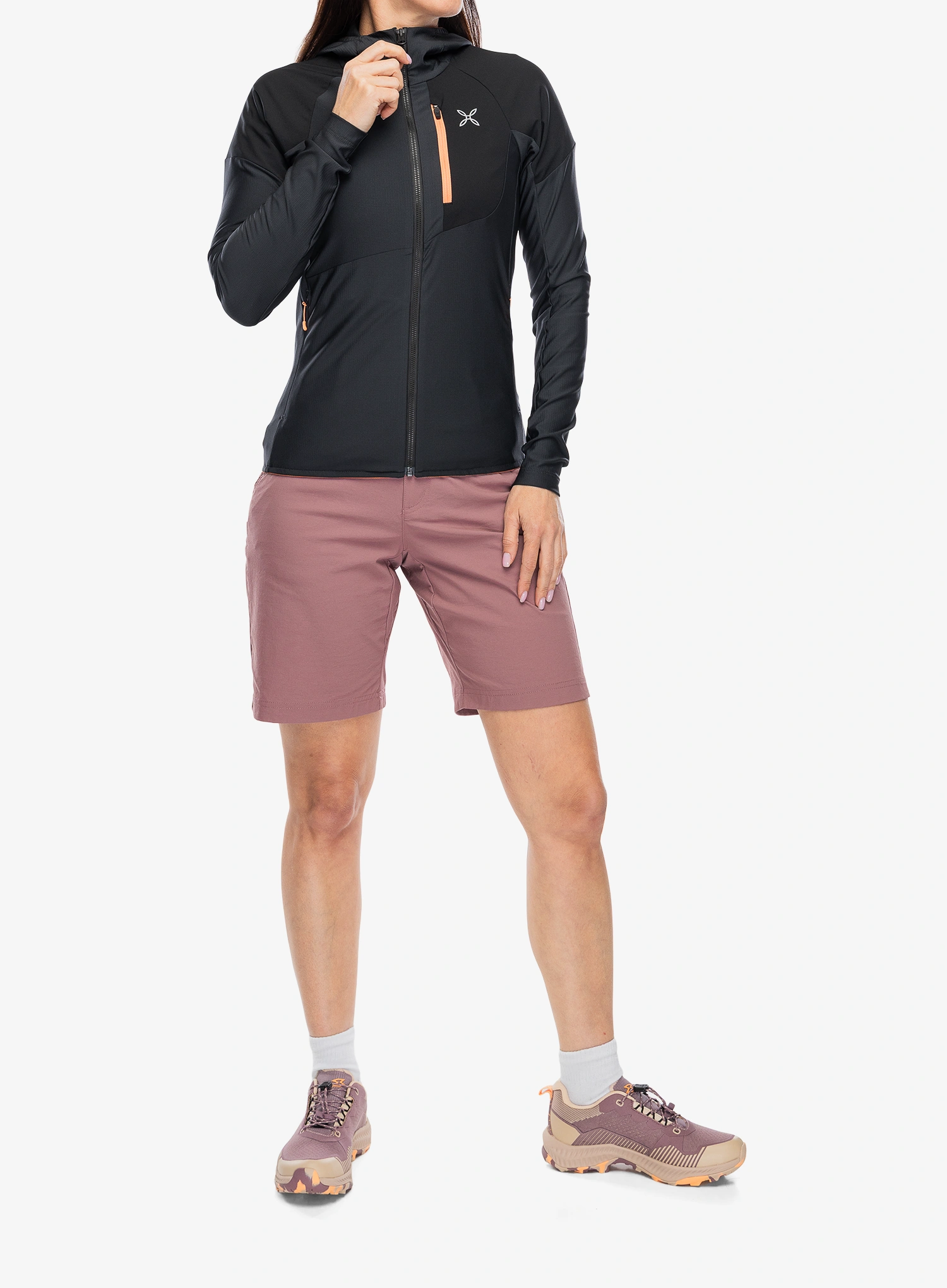 Кофта на замку жіноча Montura Spitze Hooded Maglia - anthracite/melon