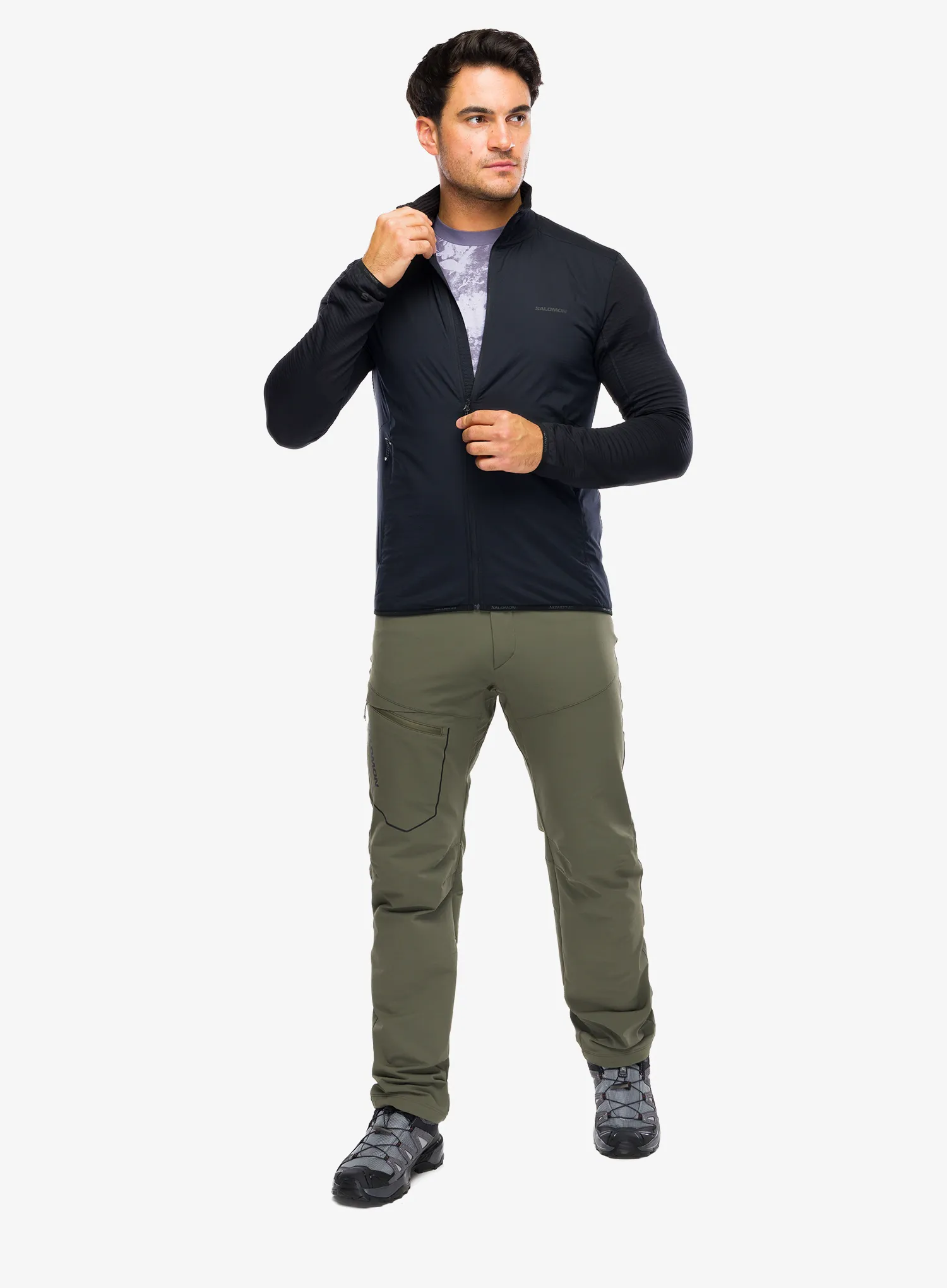 Кофта на замку Salomon Essential Lightwarm Hybrid - deep black