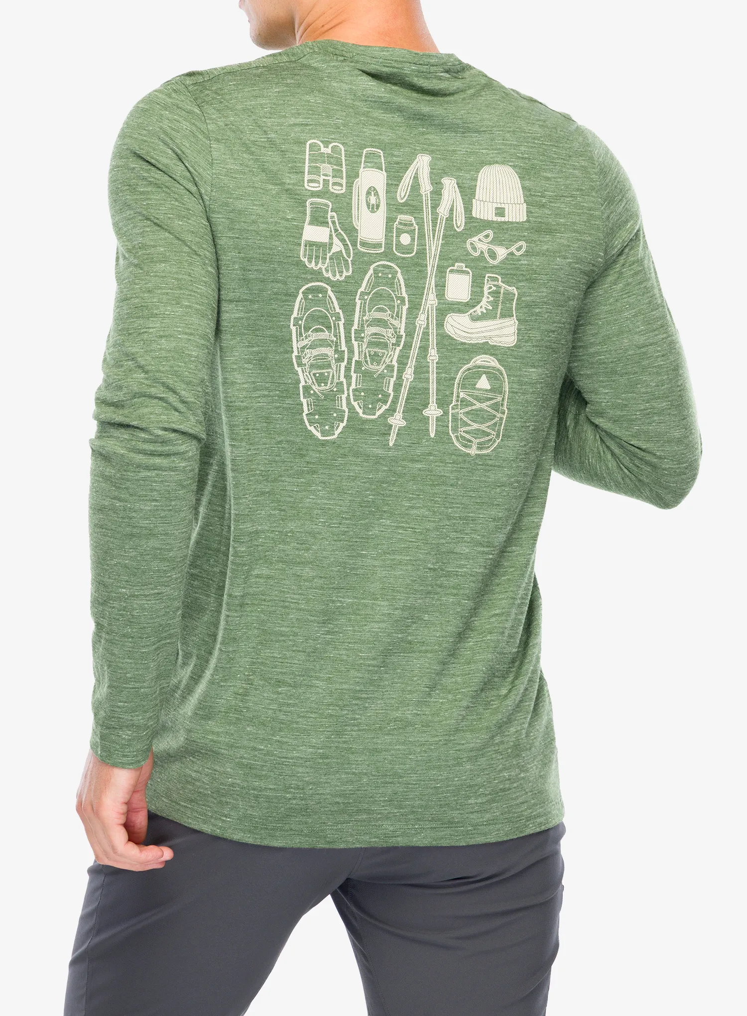 Кофта Smartwool Merino Hemp Blend Gear Up Long Sleeve Graphic Tee - fern green heather