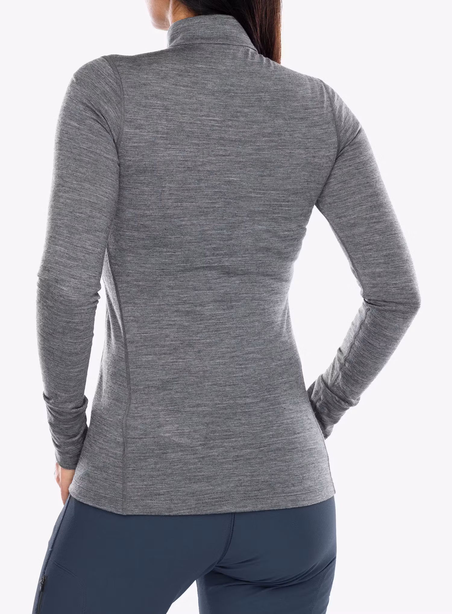 Термокофта жіноча Odlo Merino 200 BL Top Turtle Neck LS Half Zip - steel grey melange