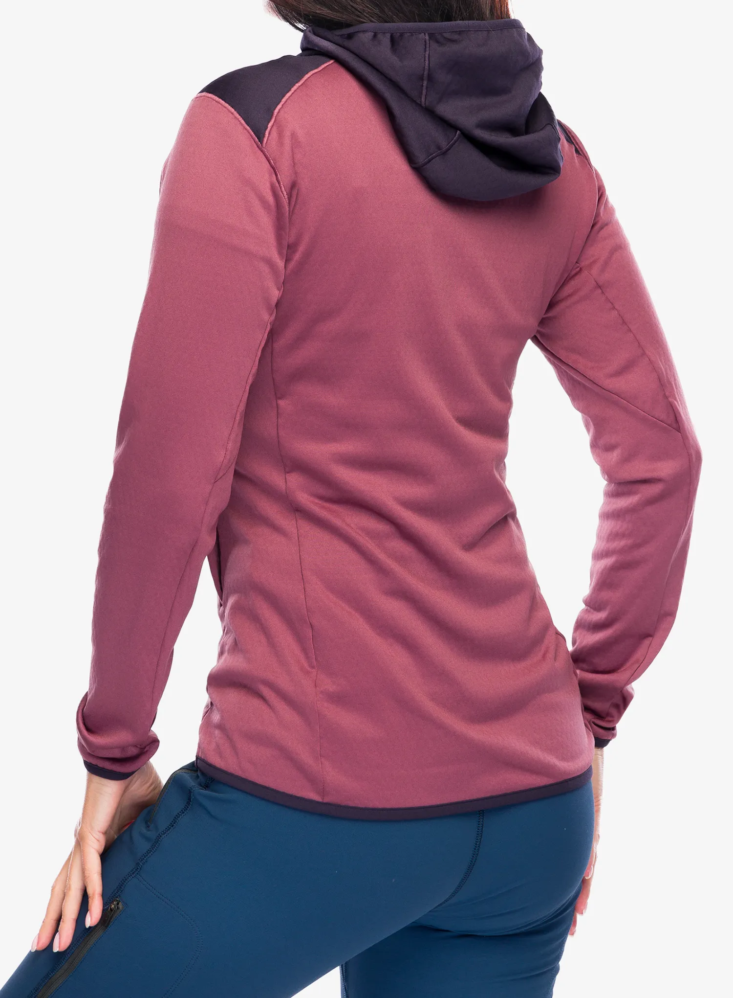 Кофта трекінгова жіноча adidas TERREX Xperior Light Fleece Hooded Jacket - quiet crimson/aurora black