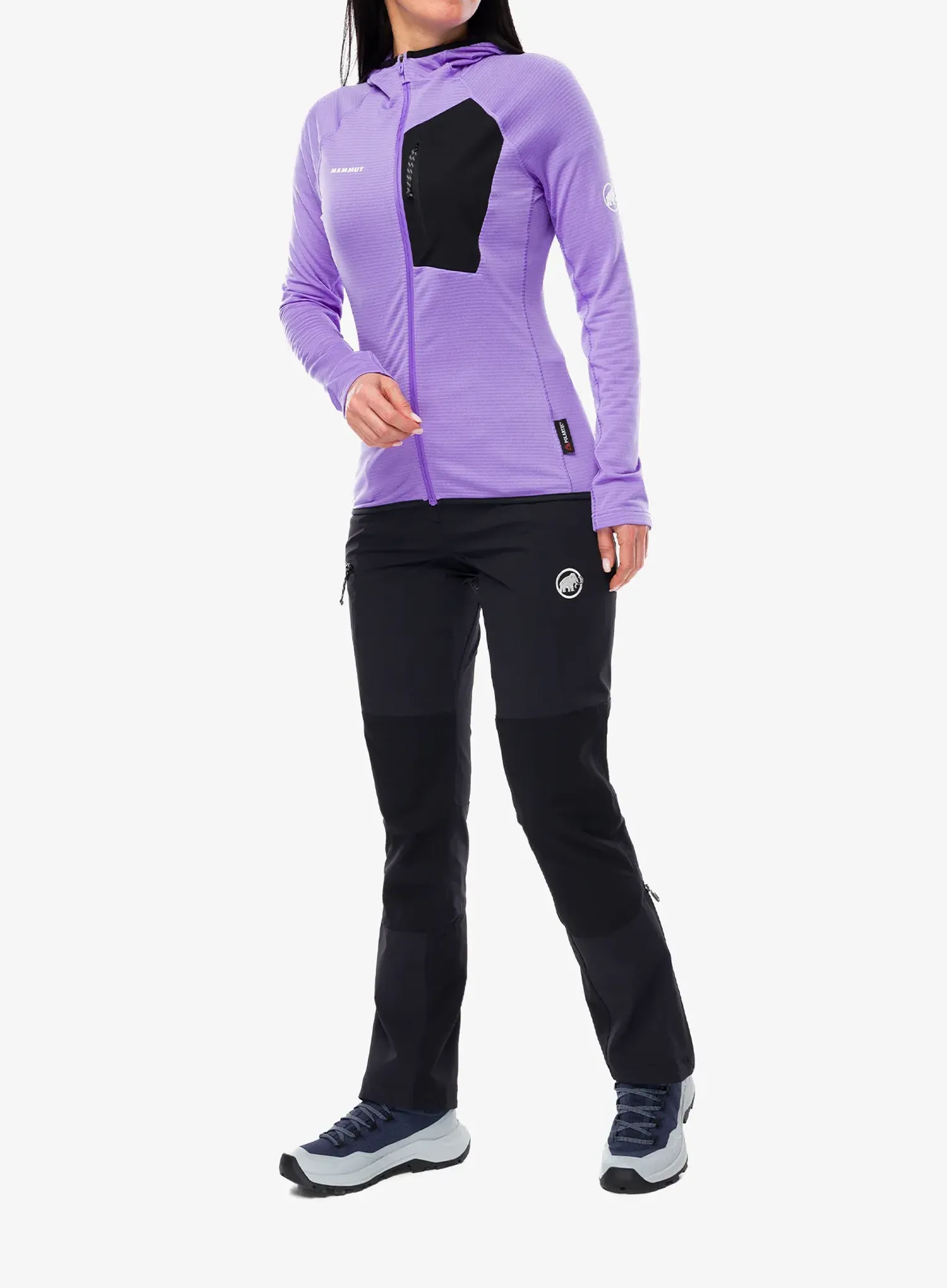 Кофта трекінгова жіноча Mammut Aenergy Light ML Hooded Jacket - lavandin/black