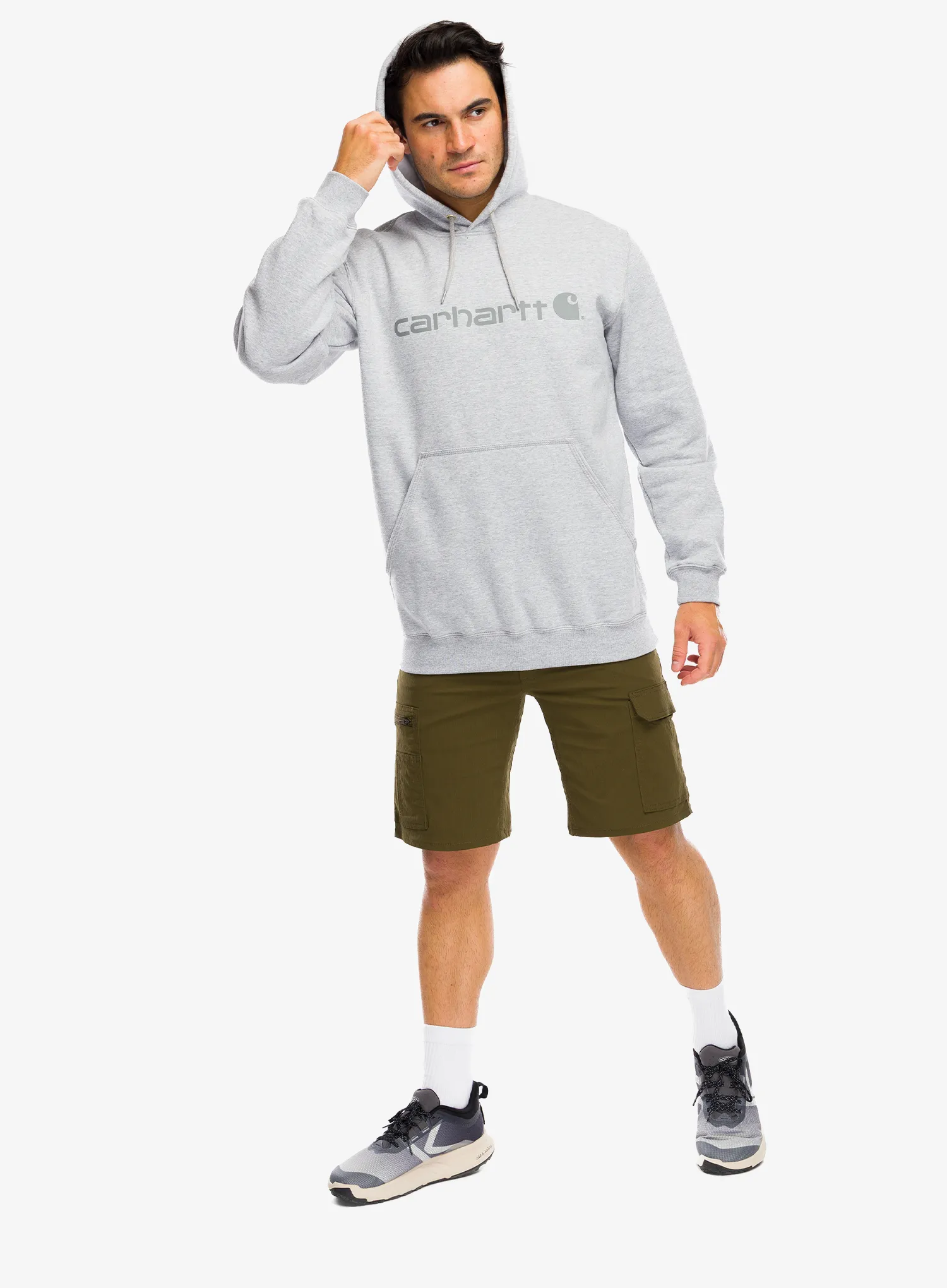 Кофта з каптуром Carhartt Marquette Logo Sweatshirt - heather gray/gray