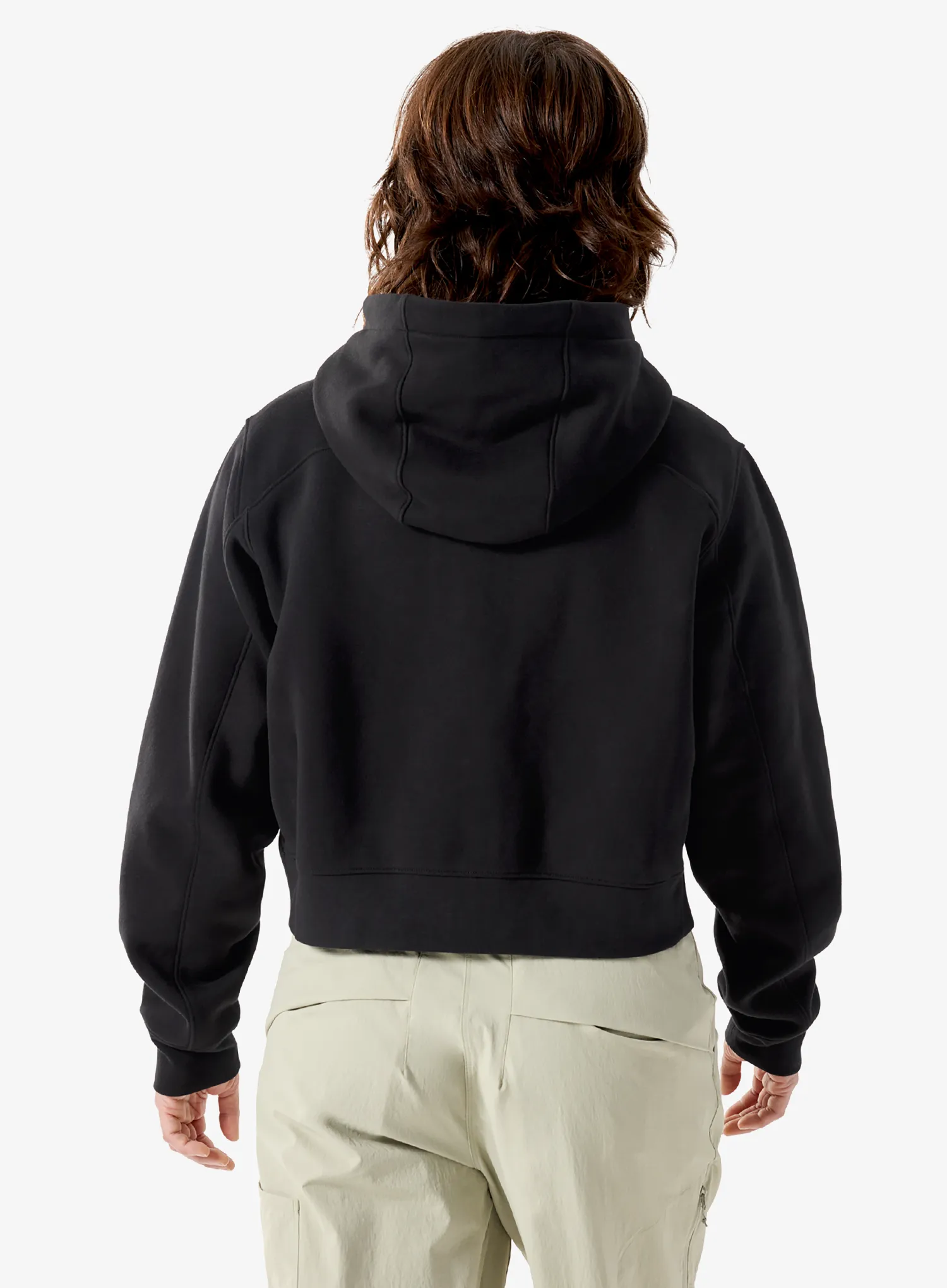 Кофта з каптуром жіноча Arcteryx Emblem Fleece Full Zip Crop Hoody - black