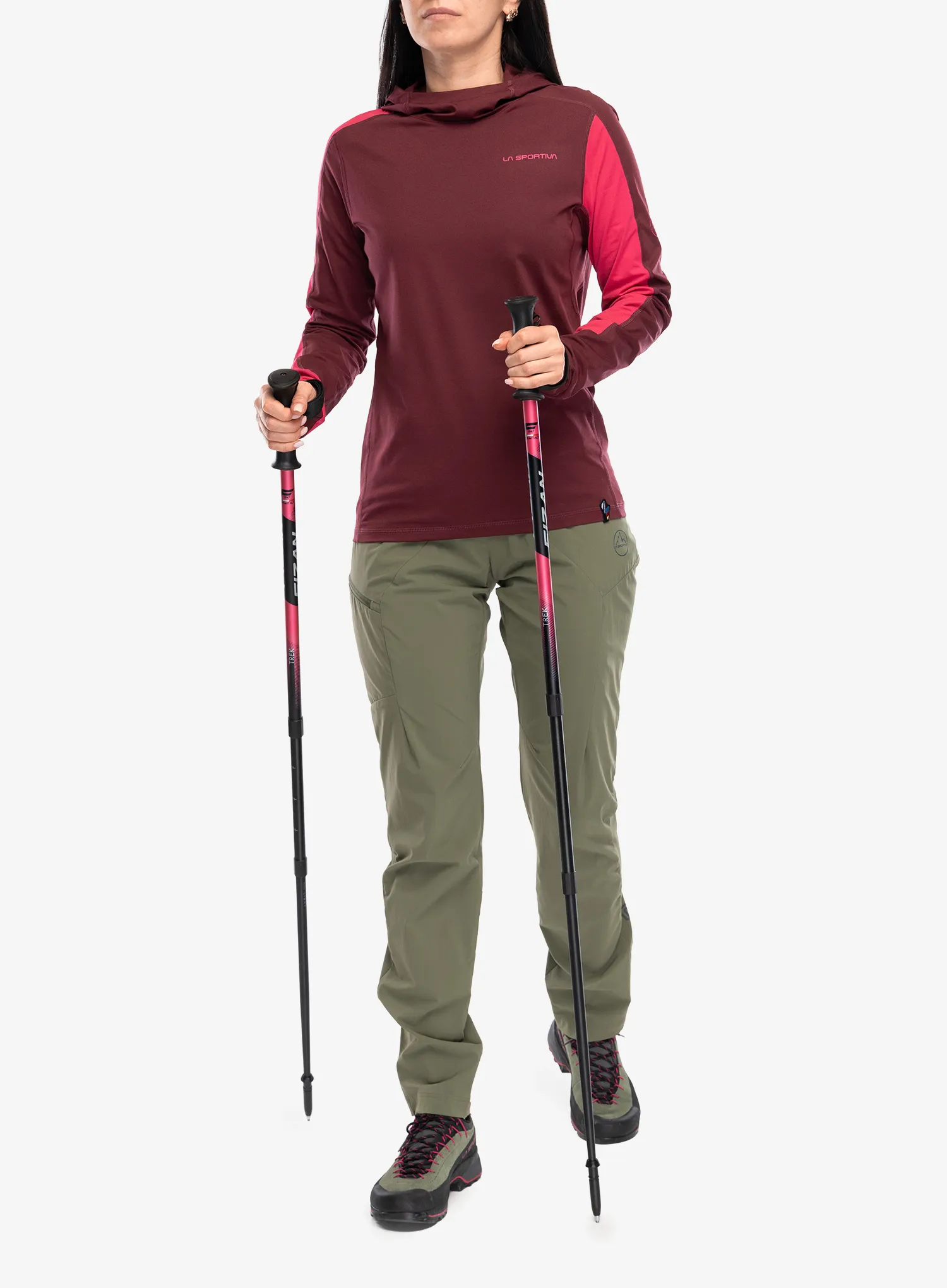 Кофта з каптуром жіноча La Sportiva Cloud Shadow Sun Hoody - redwood/azalea