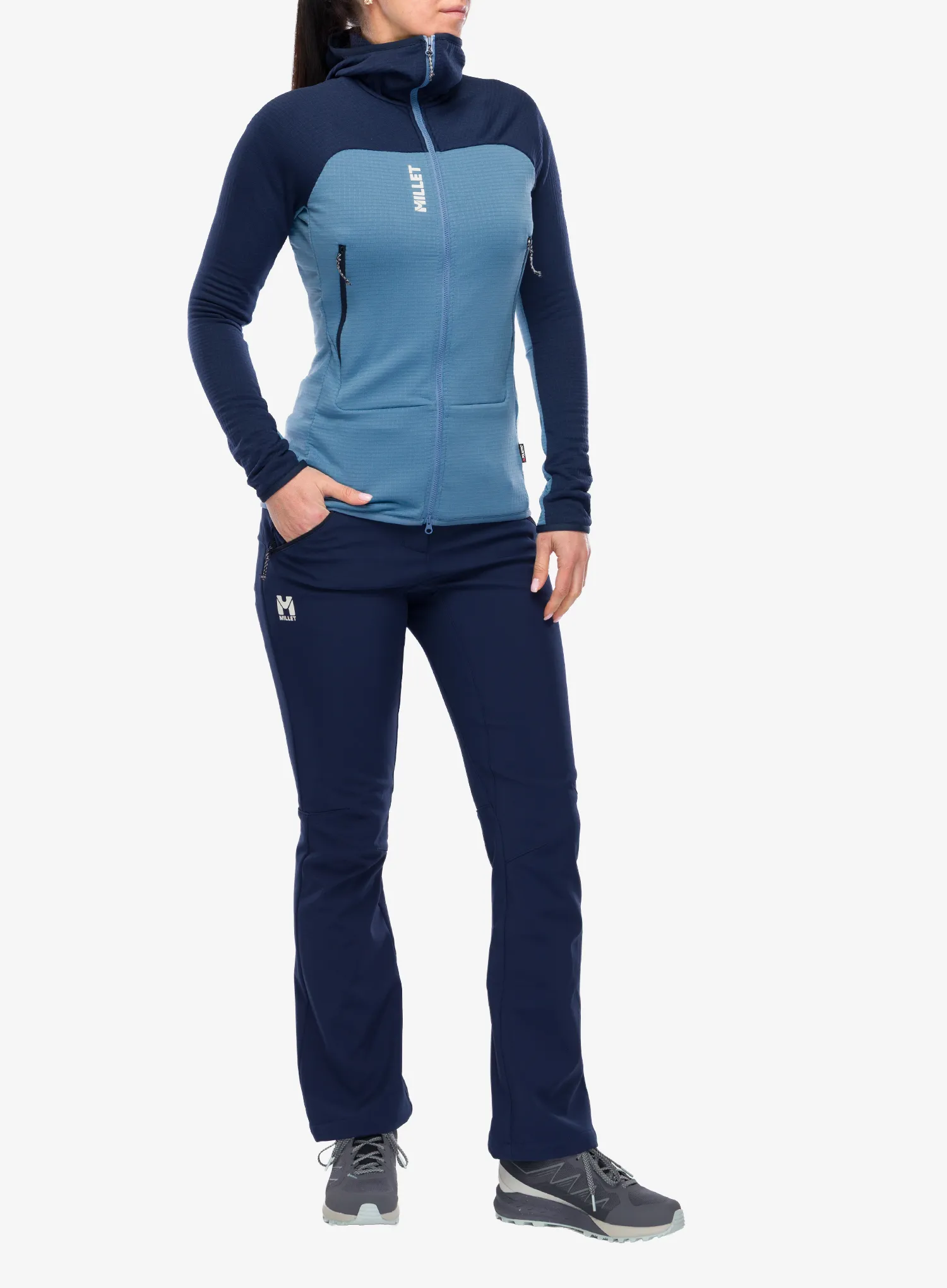 Кофта з каптуром жіноча Millet Fusion Grid Hoodie - coronet blue/saphir