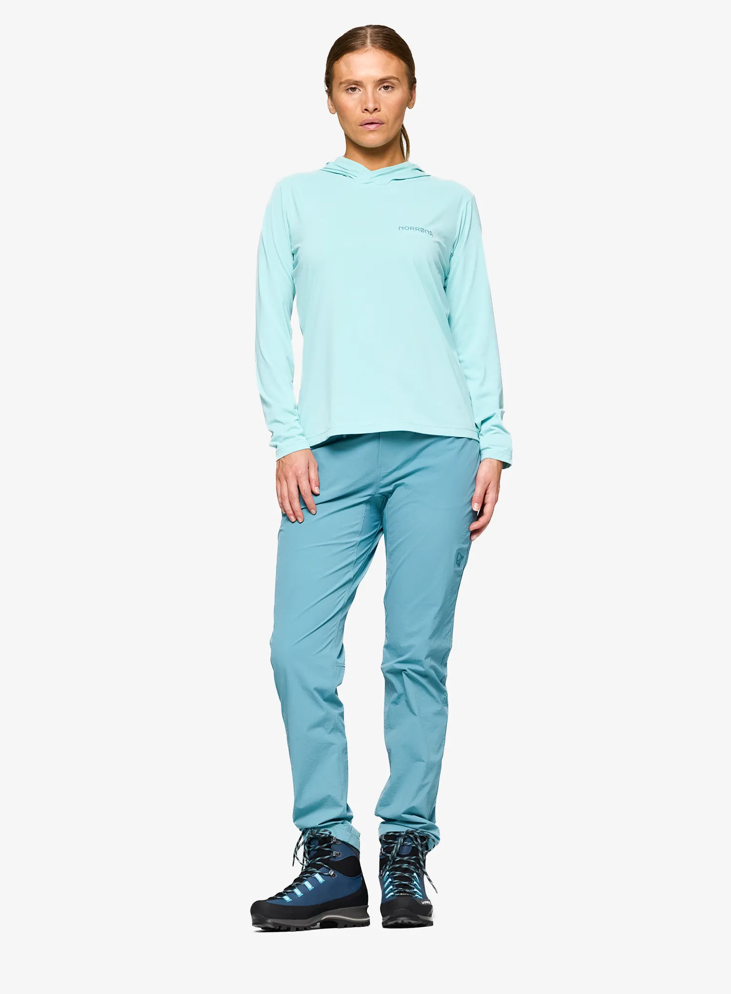 Кофта з каптуром жіноча Norrona Femund Tech Hood - aqua haze
