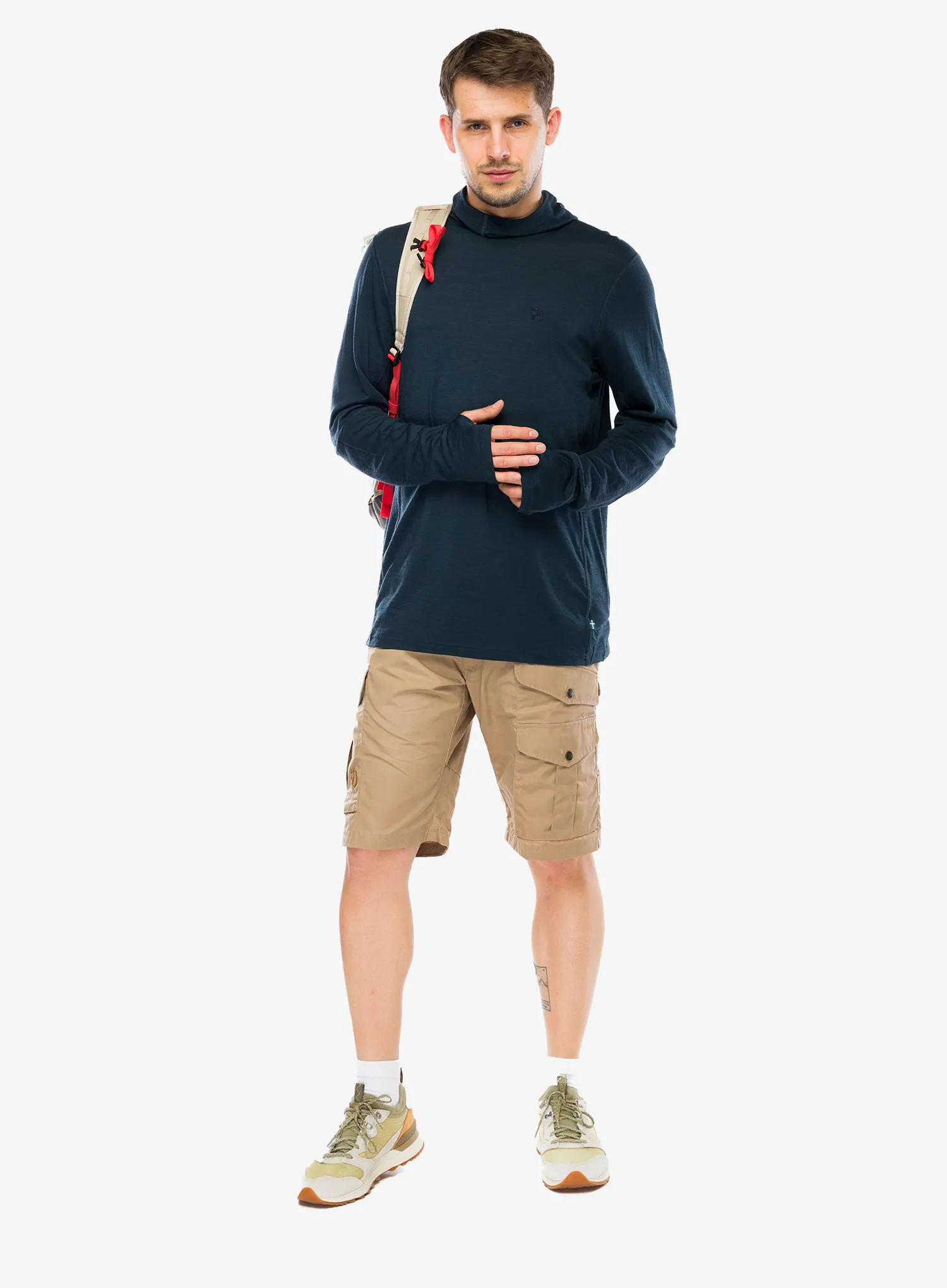 Кофта з каптуром Fjallraven Abisko Wool Hoodie - dark navy