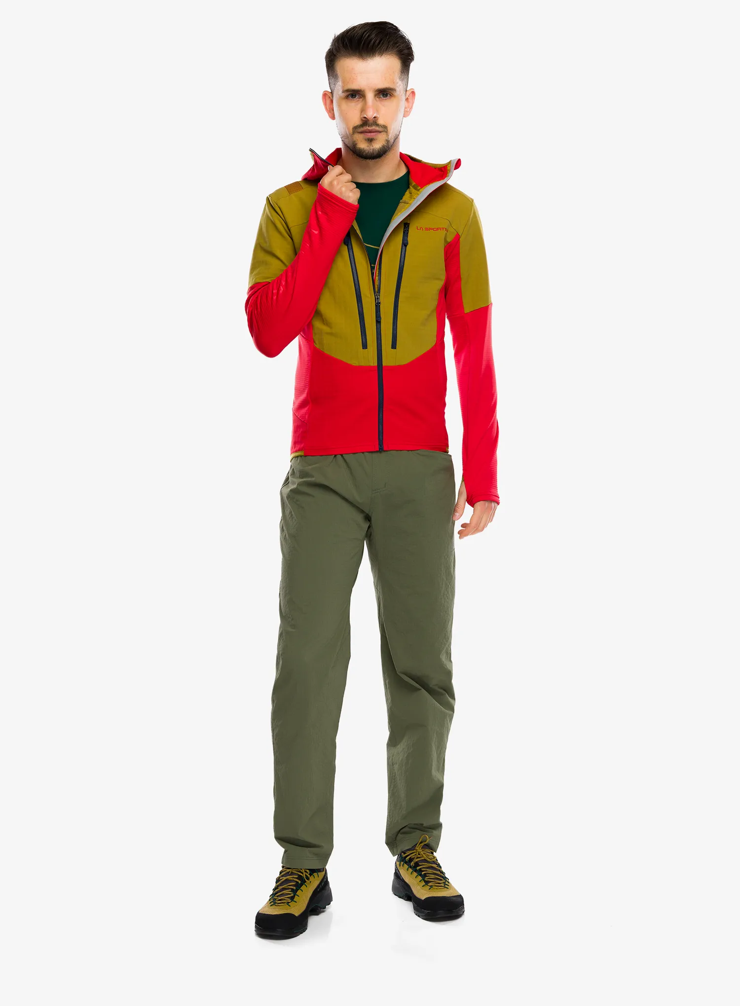 Кофта з каптуром La Sportiva Session Tech Hoody - savana/mountain red