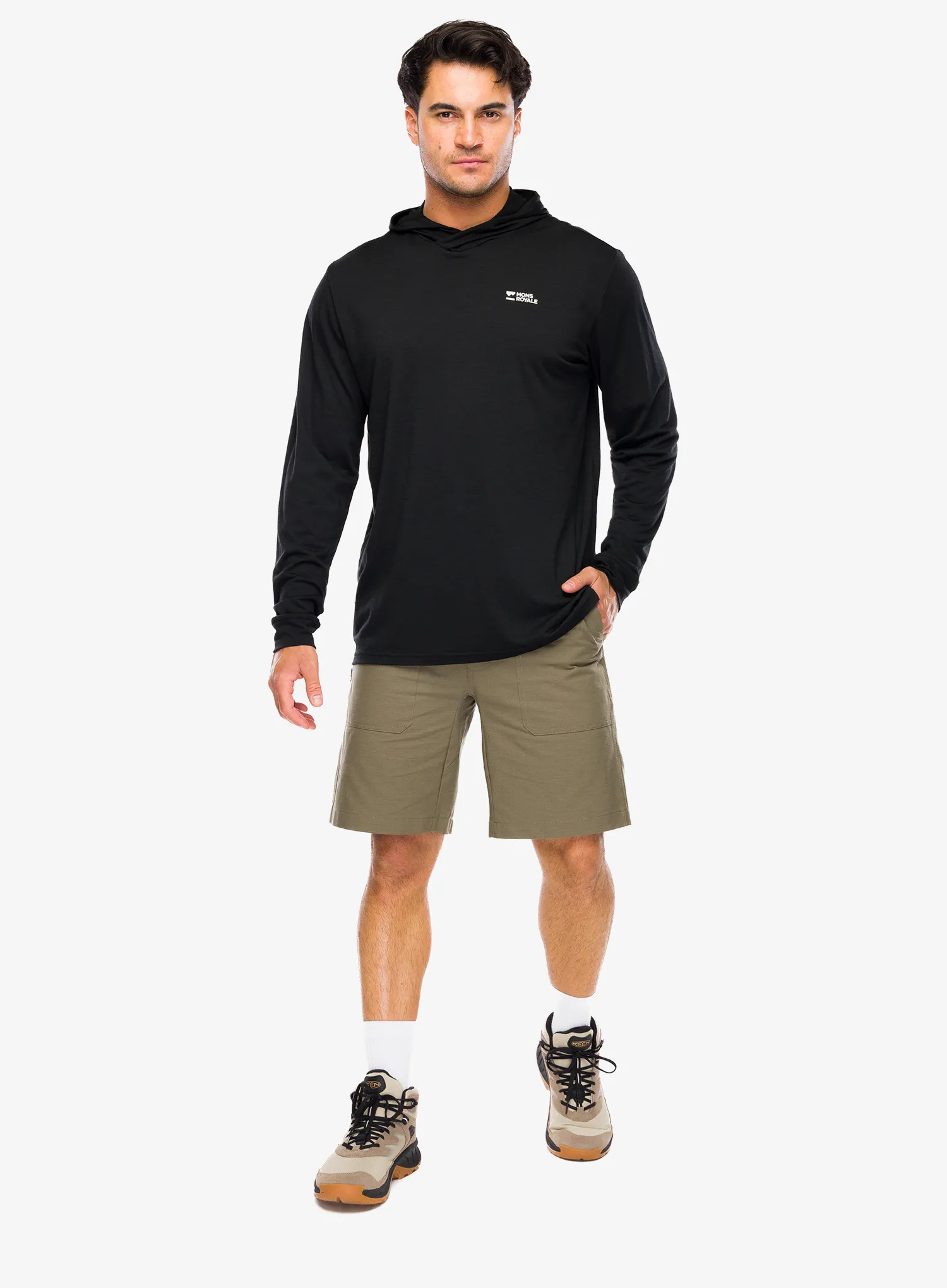 Кофта з каптуром Mons Royale Pivot Merino Long Sleeve Hood - black