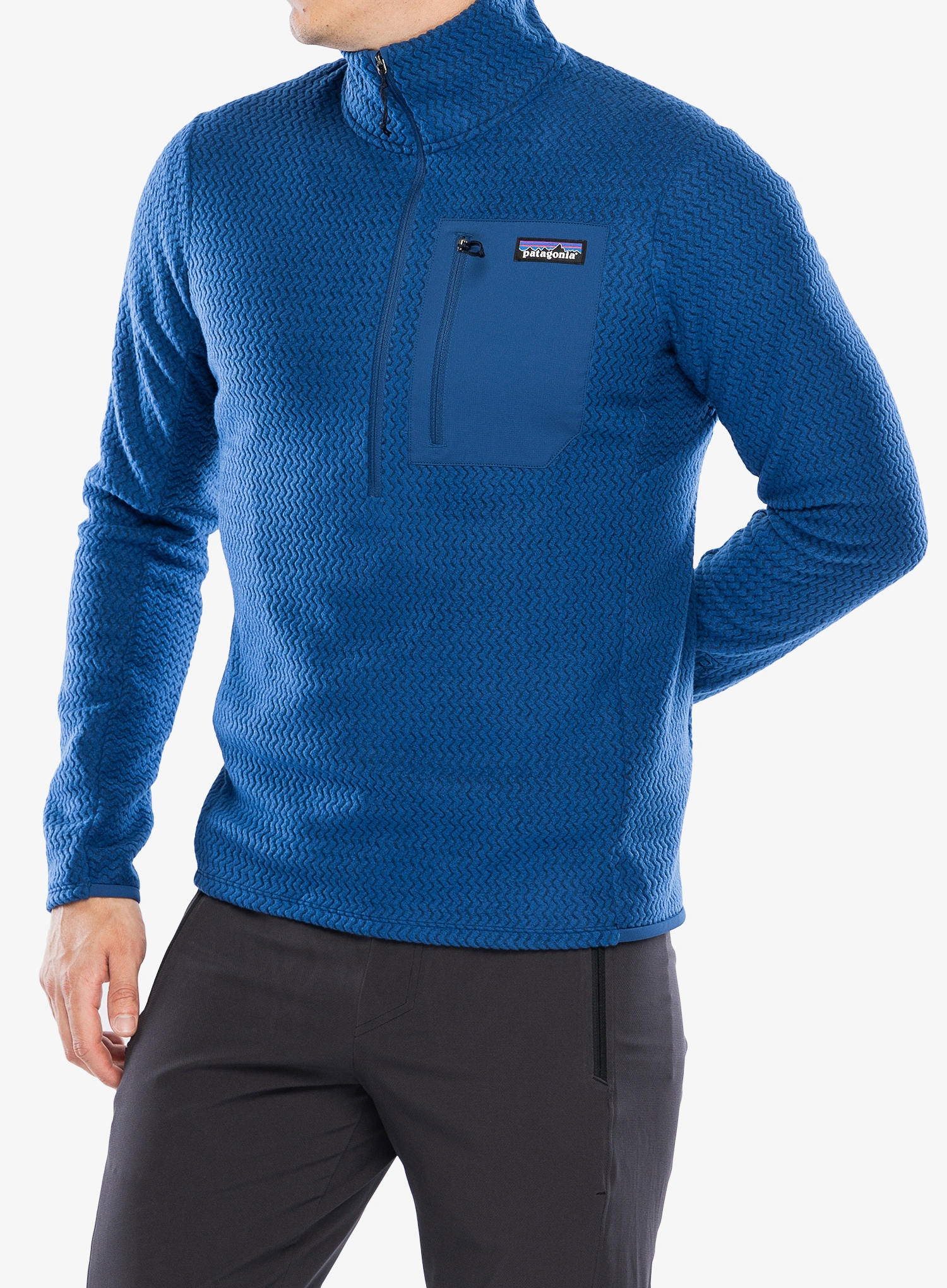 Кофта на блискавці Patagonia R1 Air Zip Neck - clement blue