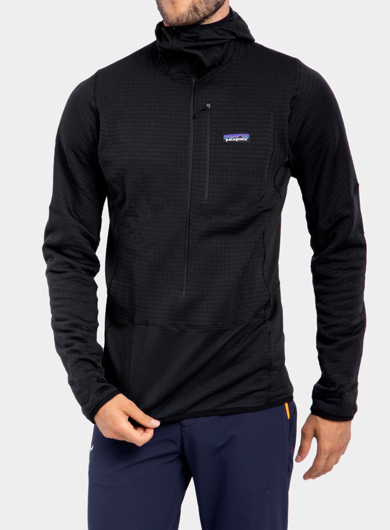 Кофта для скелелазіння Patagonia R1 Pullover Hoody - black