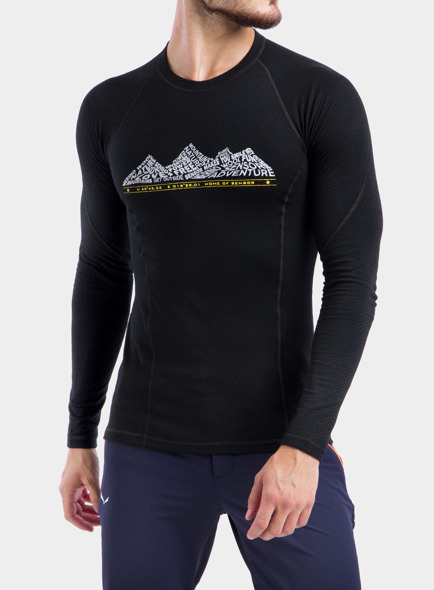 Кофта Sensor Merino DF Tee L/S - black adventure