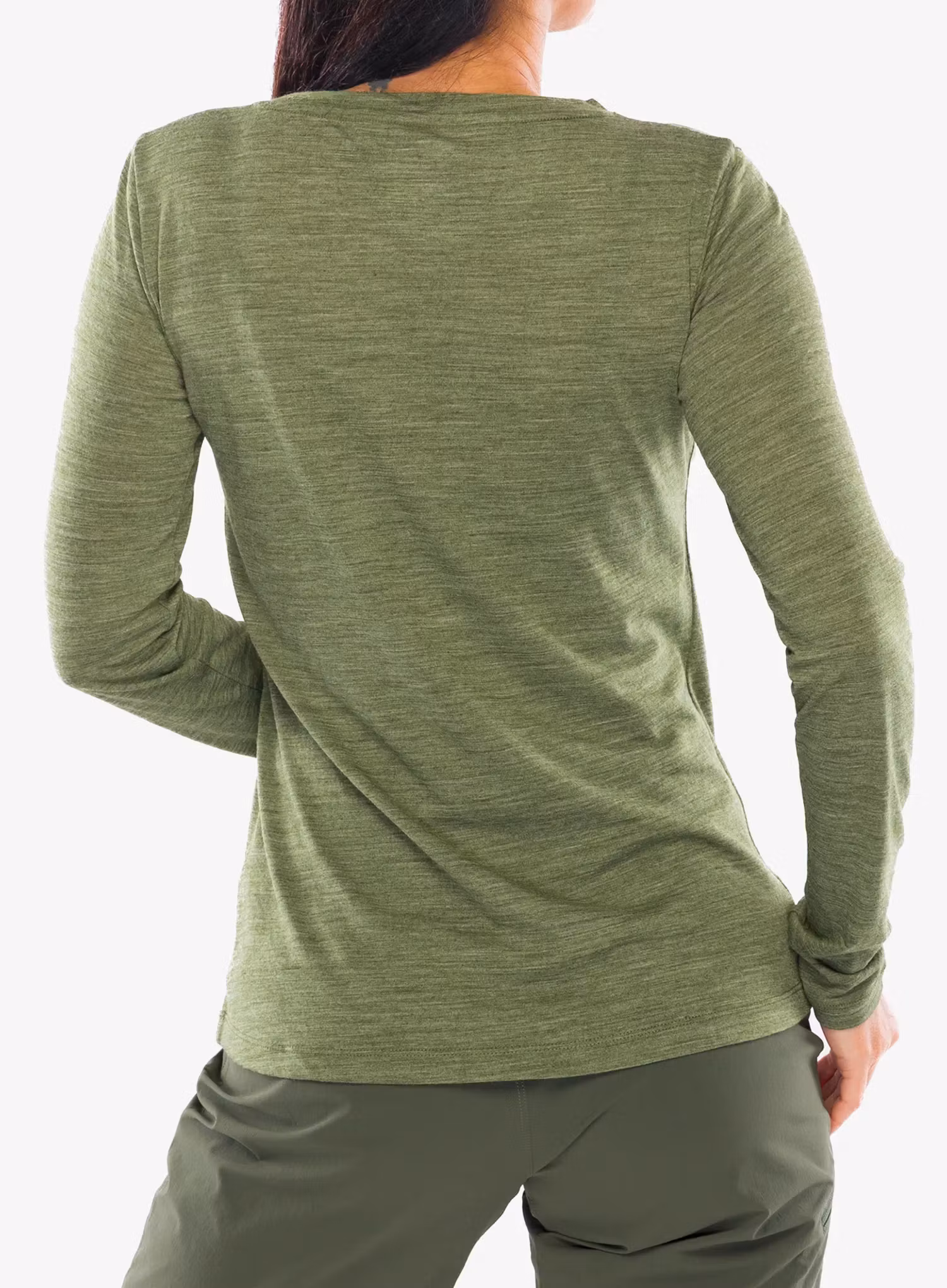 Лонгслів жіночий Super.natural Berggluck LS - leaf melange/feather grey