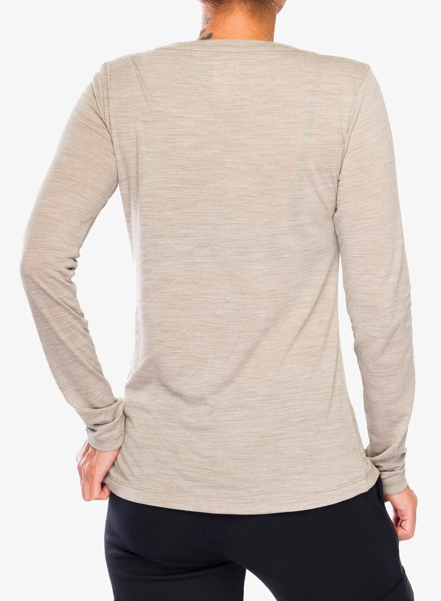 Лонгслів жіночий Super.natural Hilly LS - vintage khaki melange/various